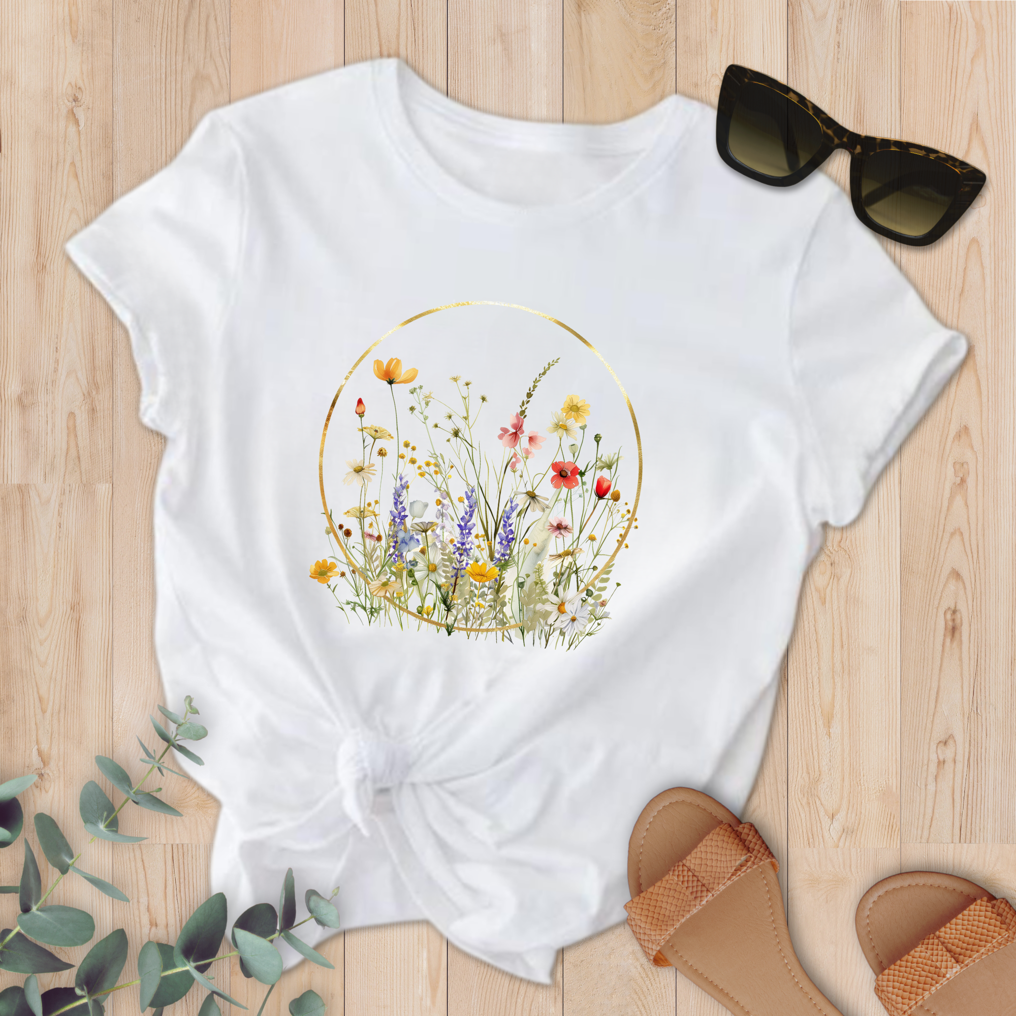 T-shirt Cercle Fleurs sauvages lavande