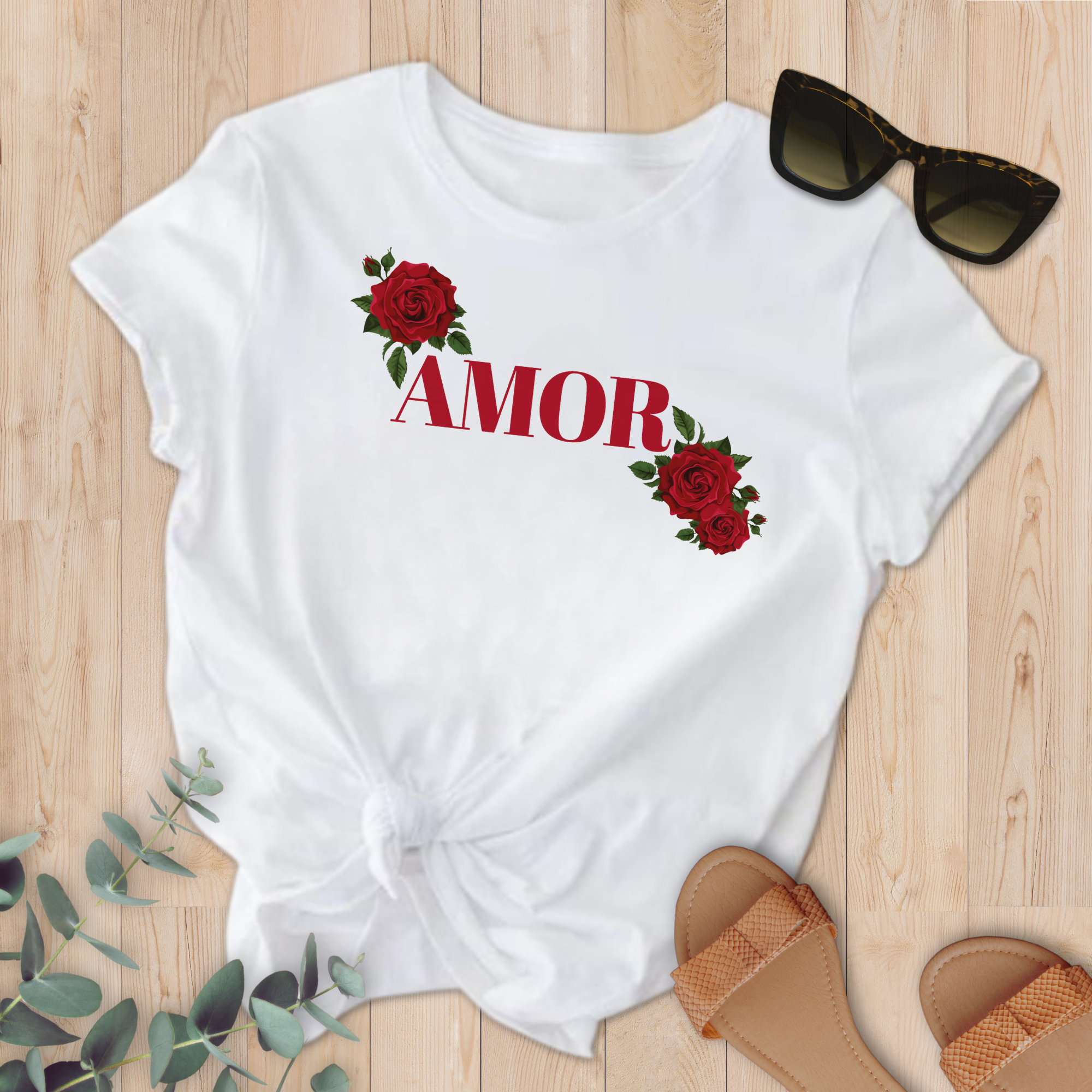 T-shirt Amor Roses Rouges