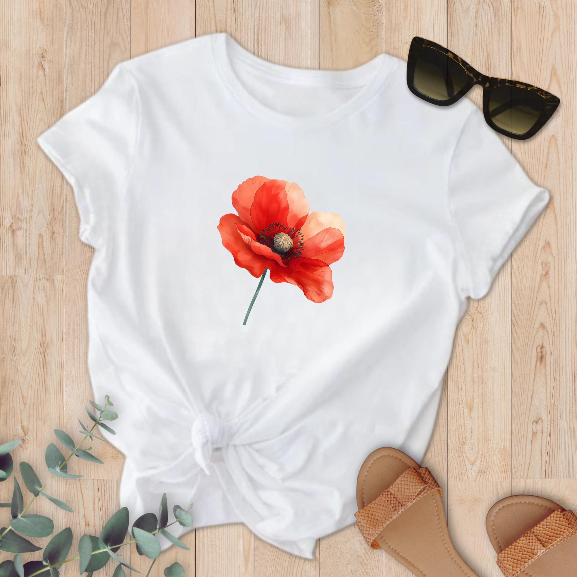 T-shirt Coquelicot
