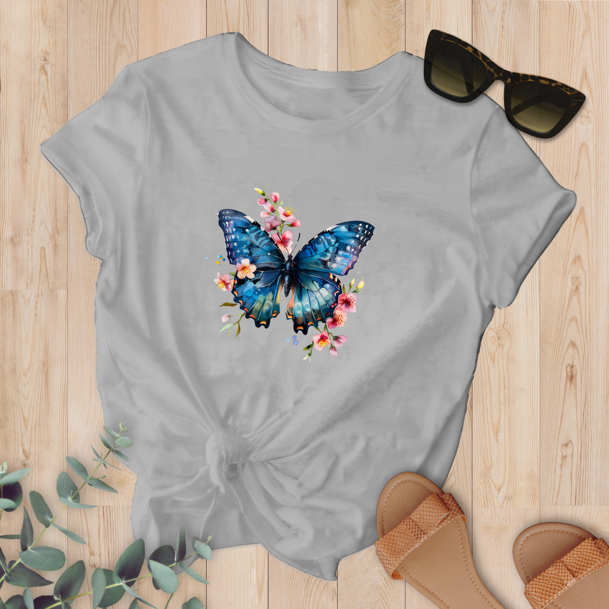 T-shirt Papillon Bleu