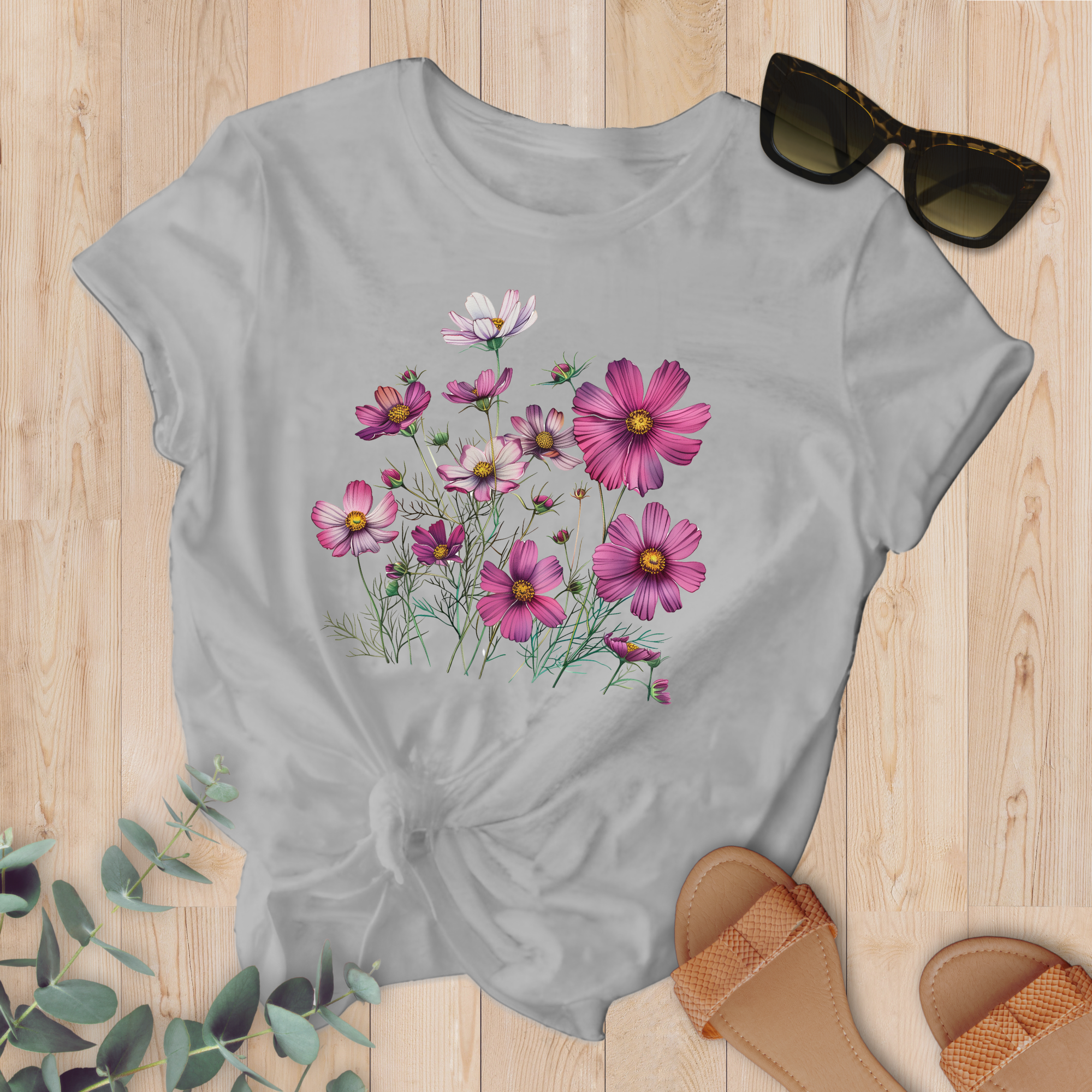 T-shirt Fleur de Cosmos fushia