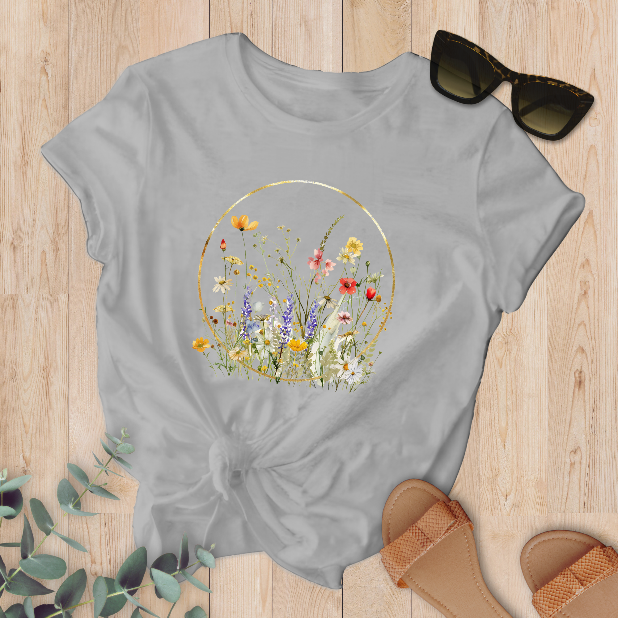 T-shirt Cercle Fleurs sauvages lavande