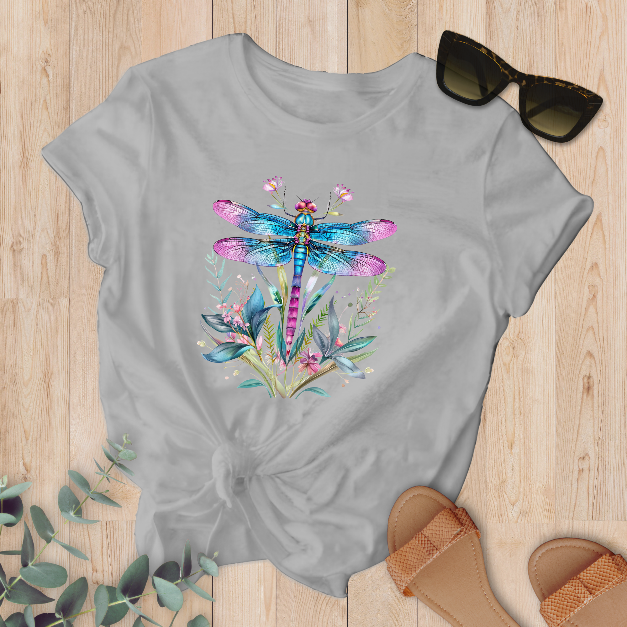 T-shirt Libellule mauve