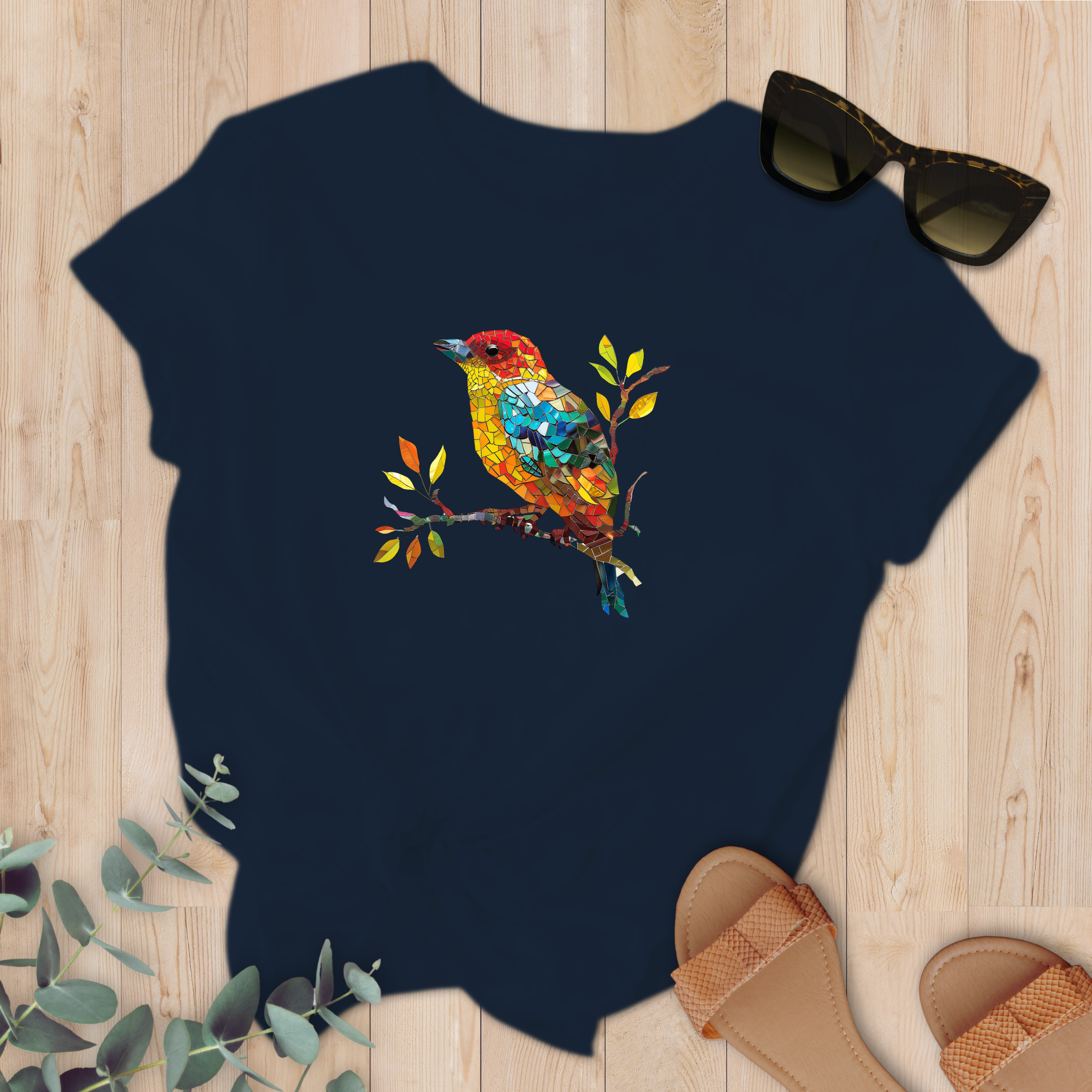 T-shirt Oiseau Mosaïque