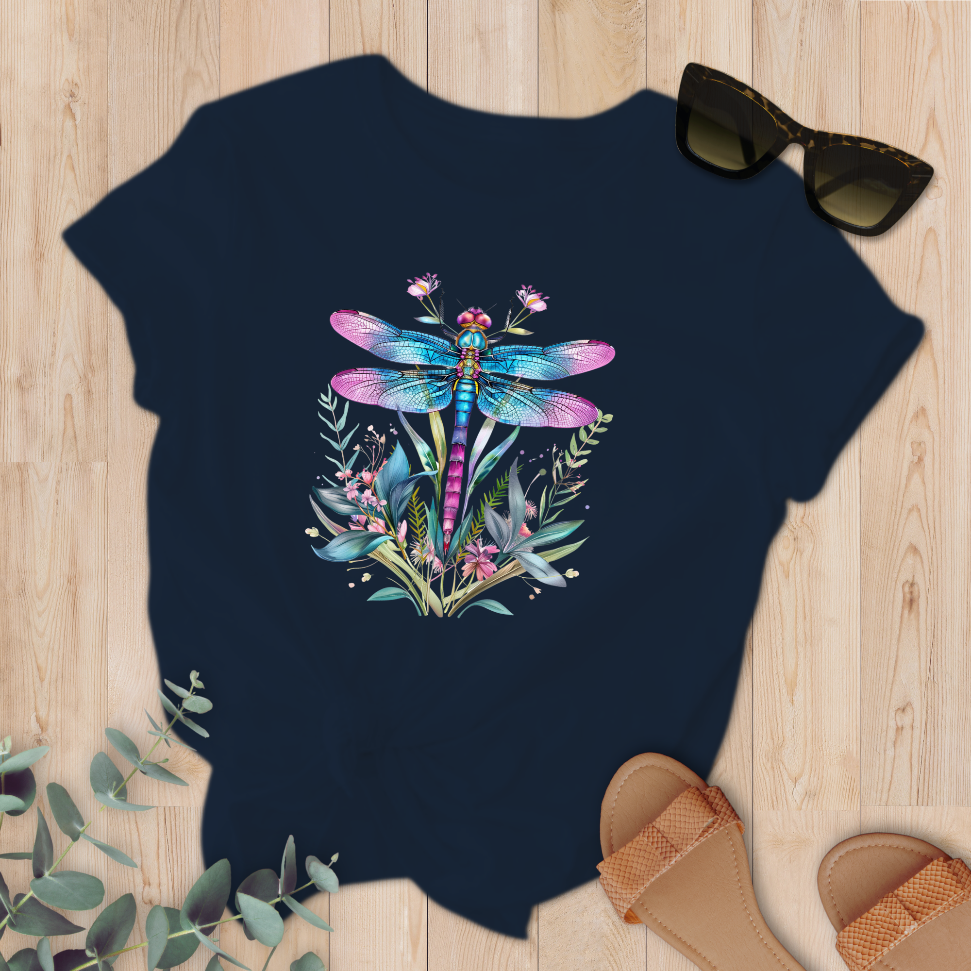 T-shirt Libellule mauve