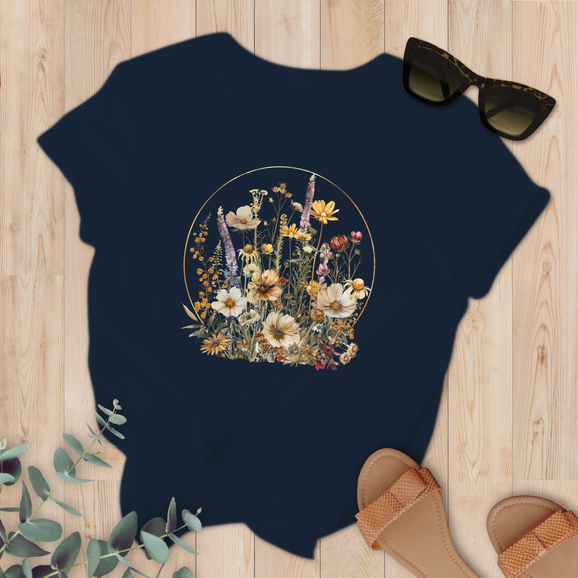 T-shirt Cercle Fleurs sauvages Cottagecore