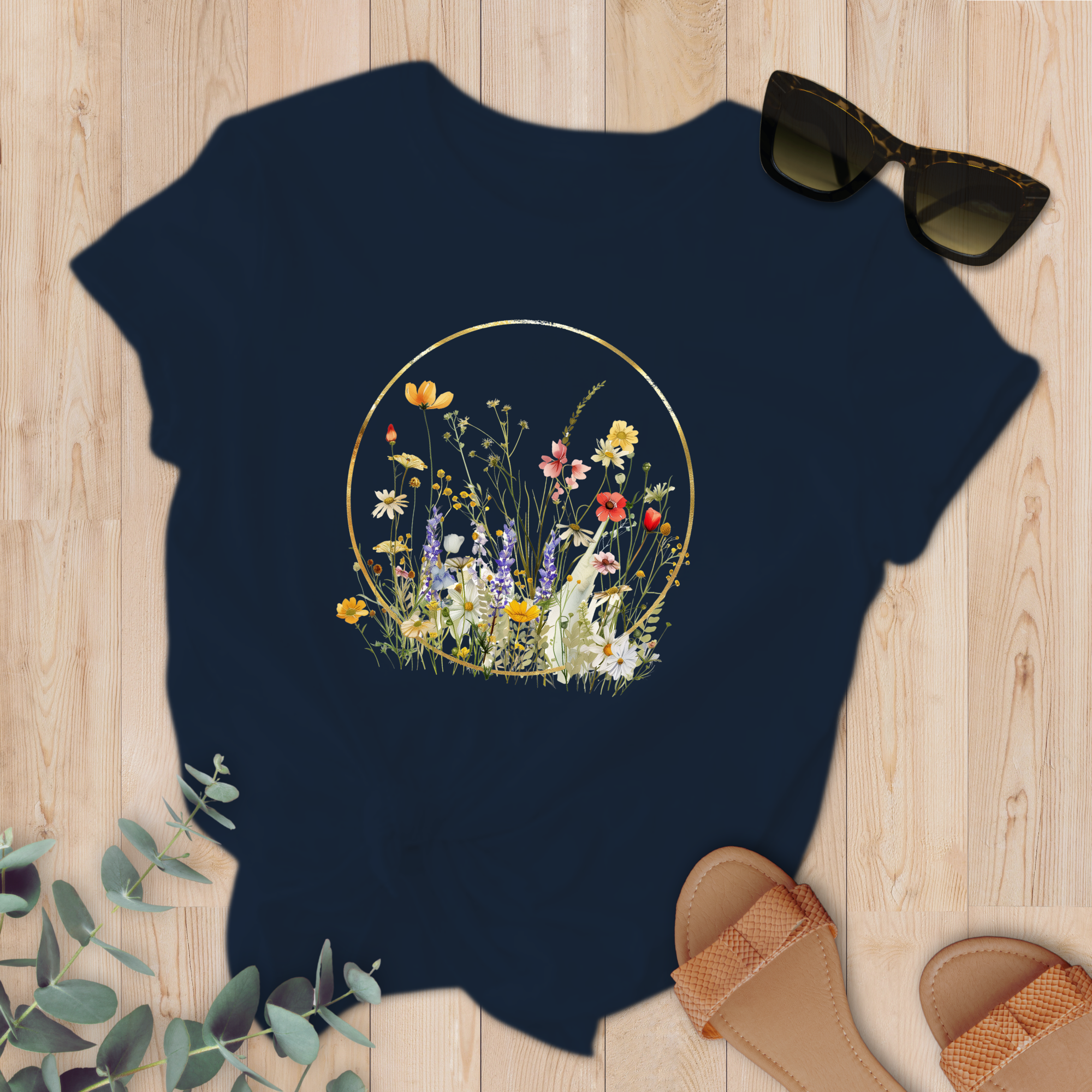 T-shirt Cercle Fleurs sauvages lavande