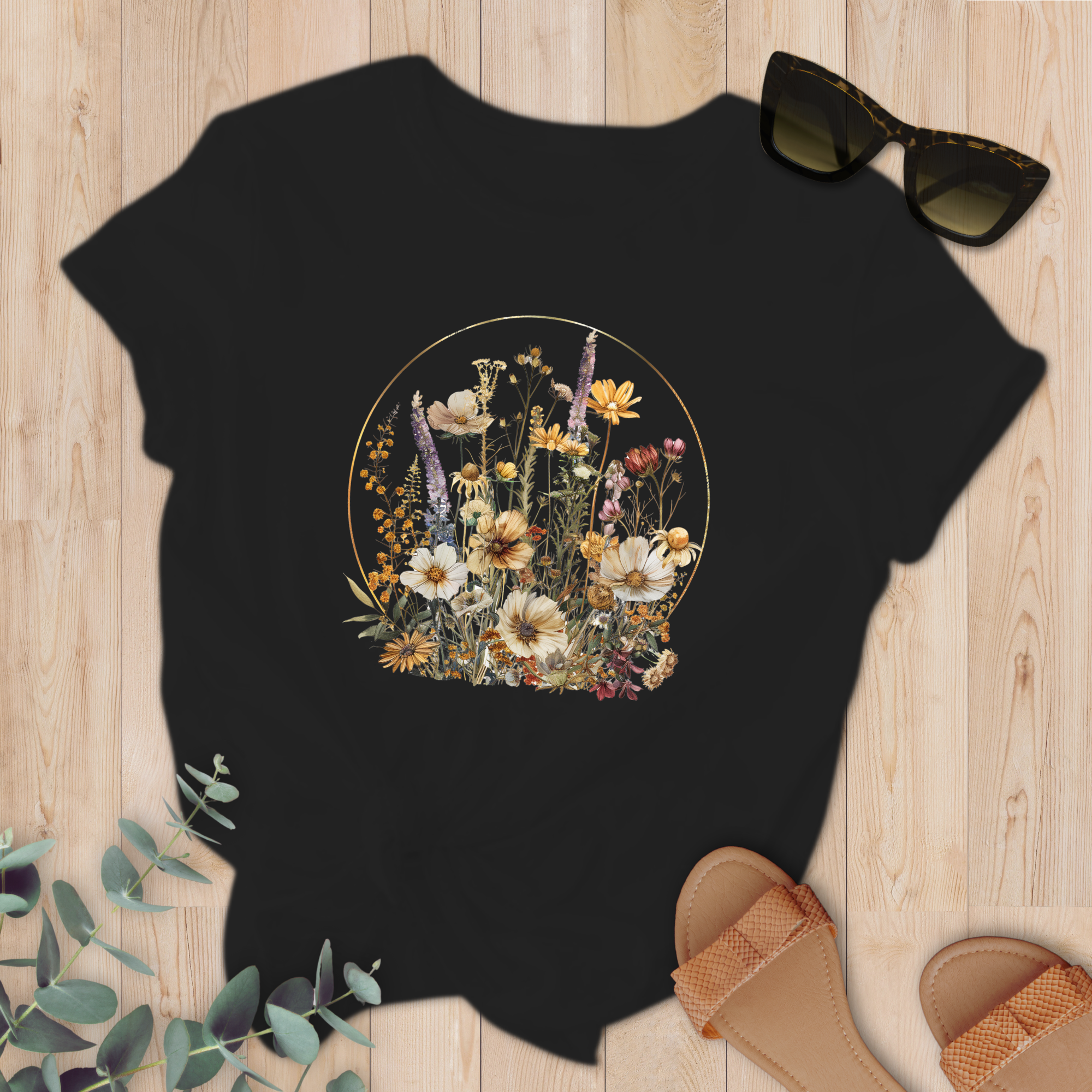 T-shirt Cercle Fleurs sauvages Cottagecore