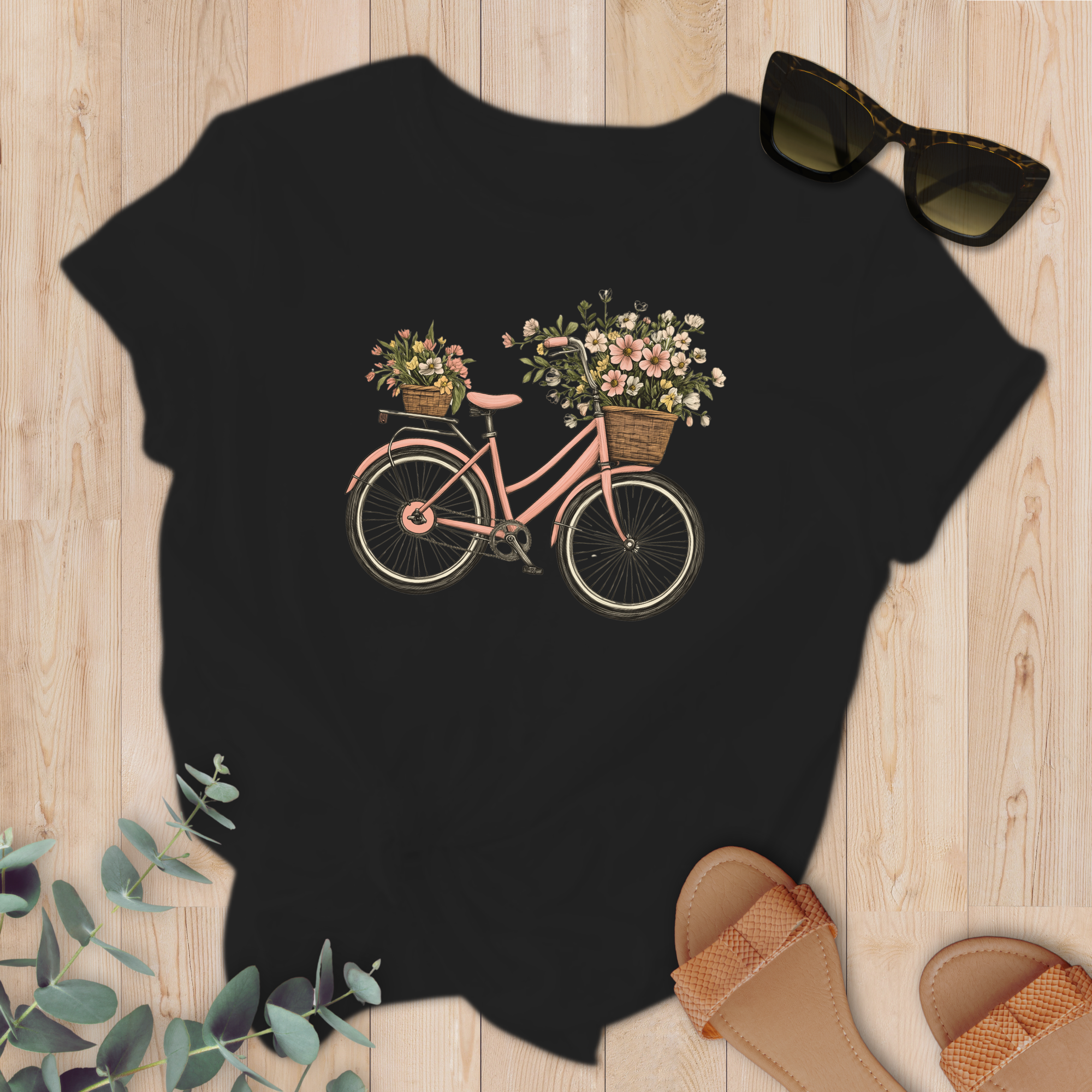 T-shirt Bicyclette Fleurie