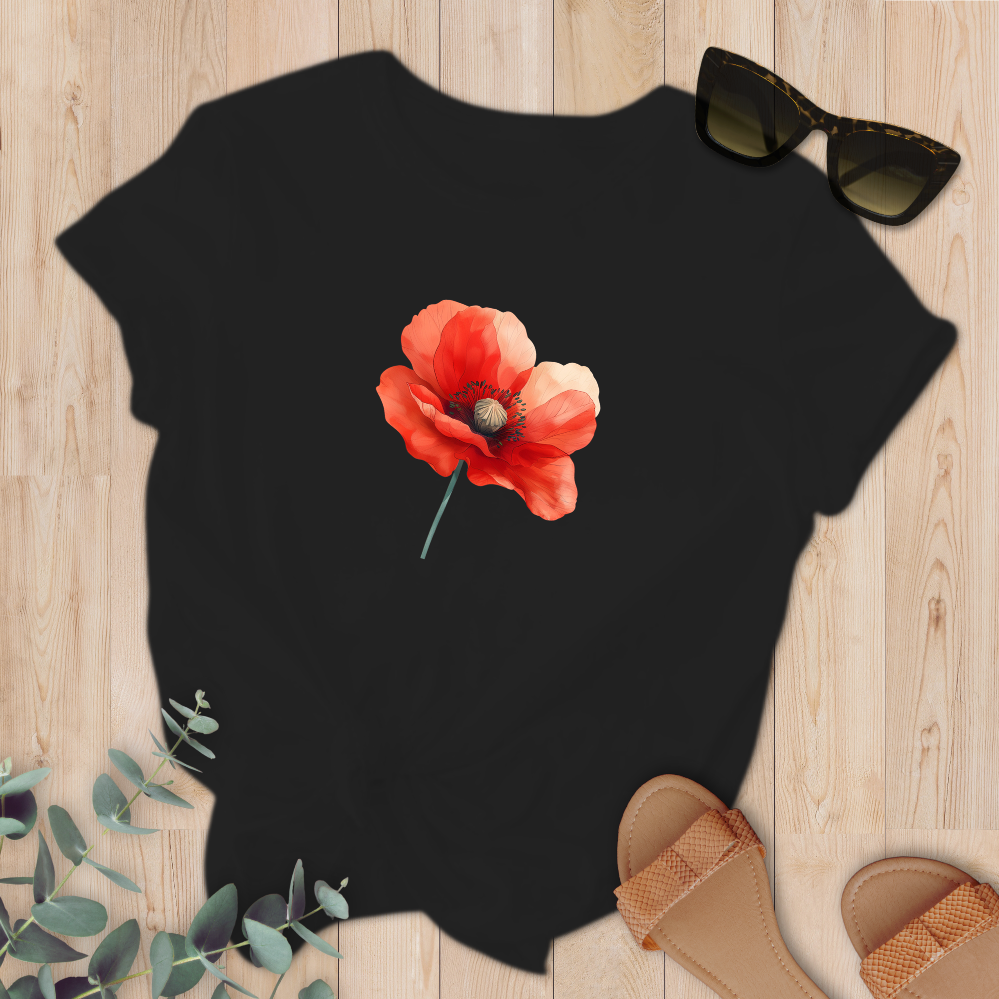 T-shirt Coquelicot