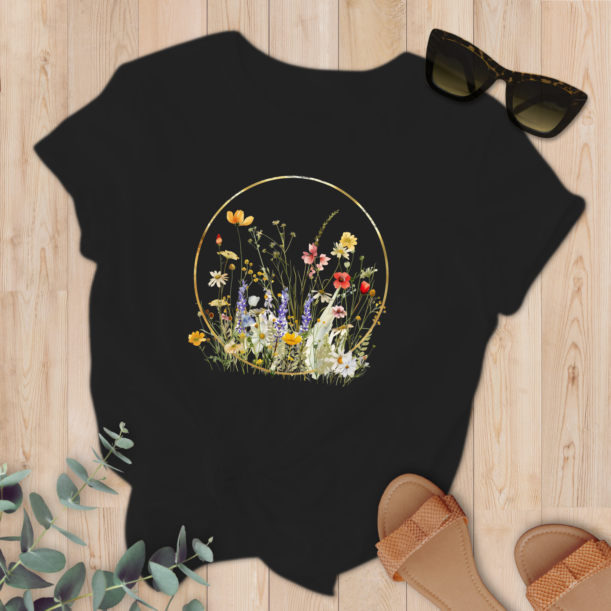 T-shirt Cercle Fleurs sauvages lavande