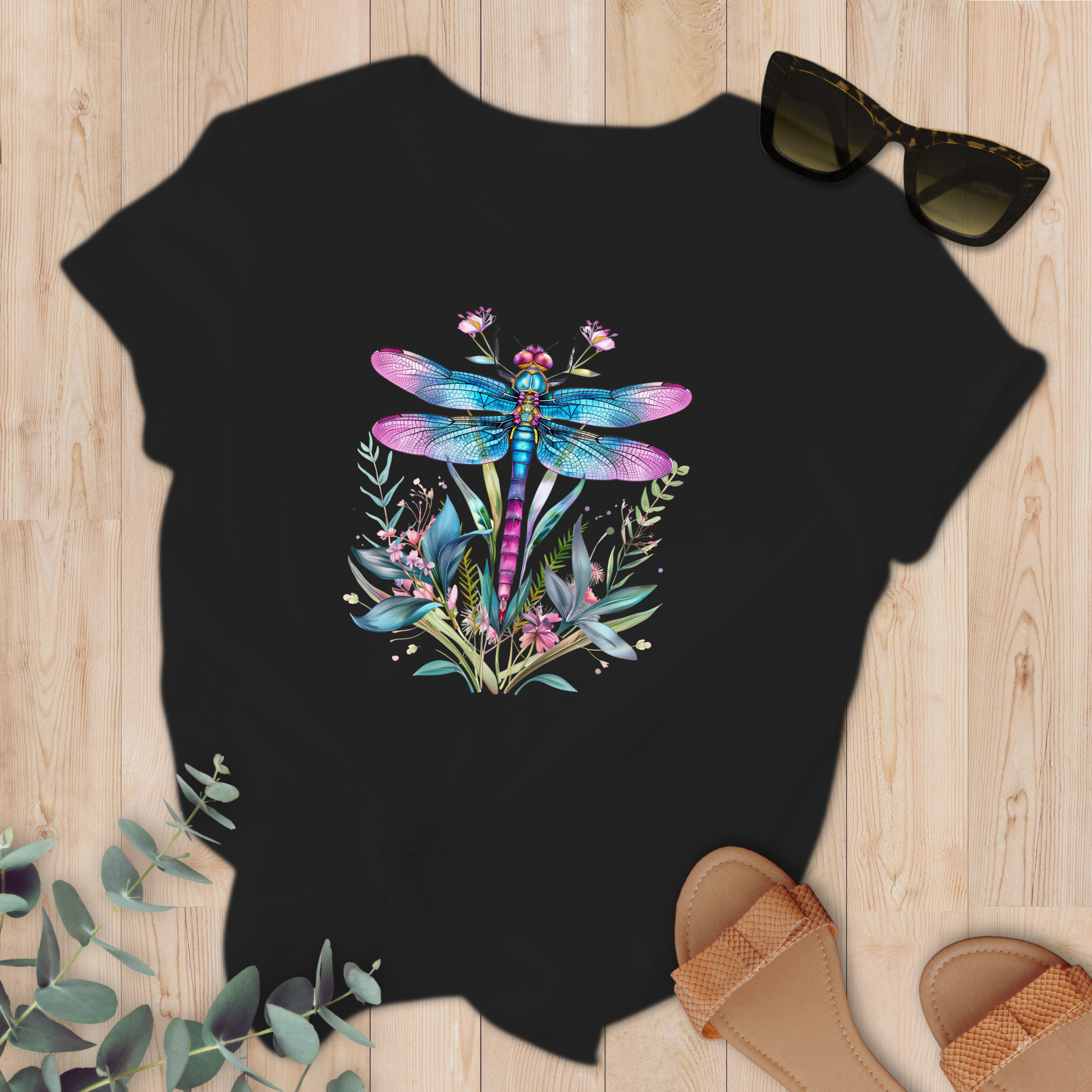 T-shirt Libellule mauve