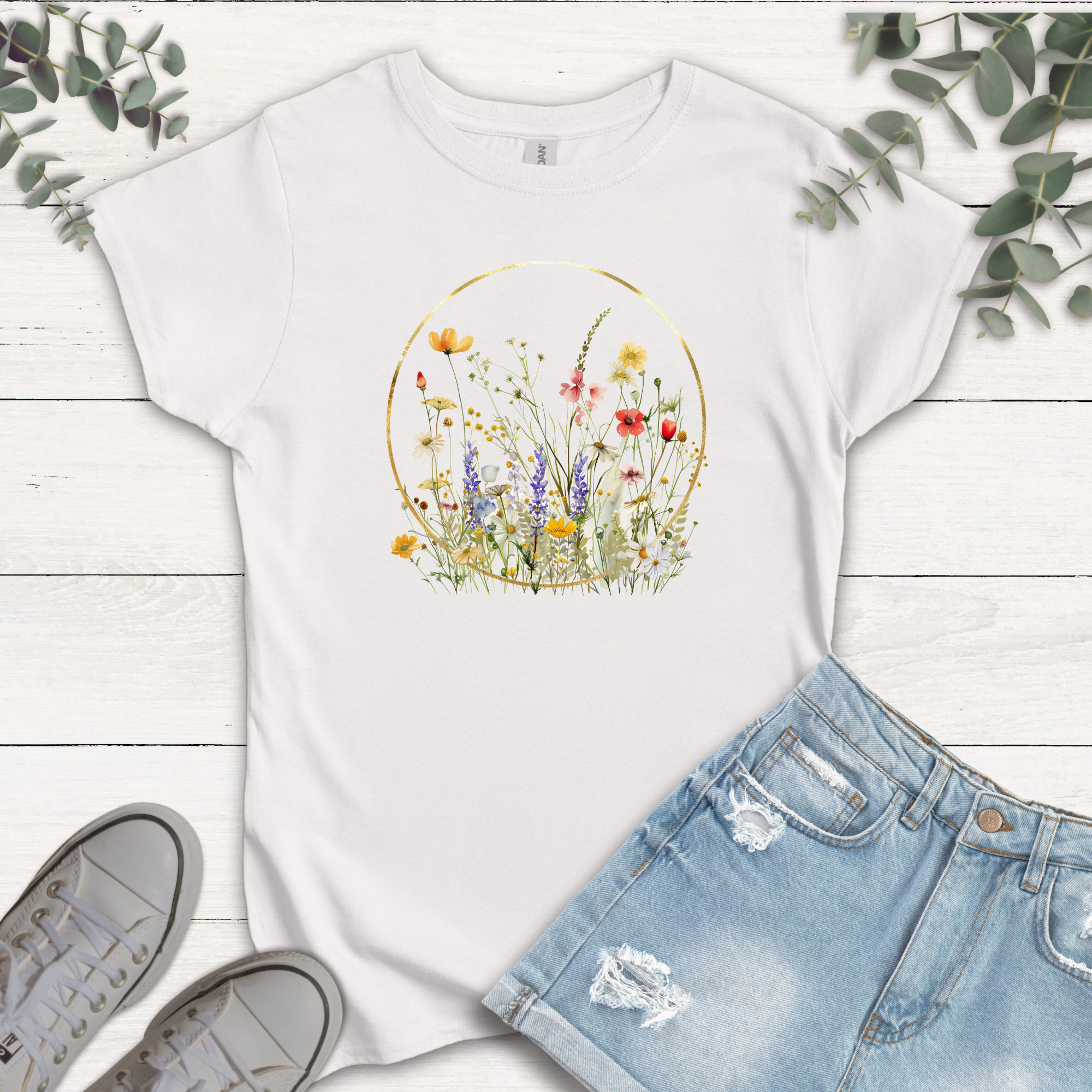 T-shirt Cercle Fleurs sauvages lavande