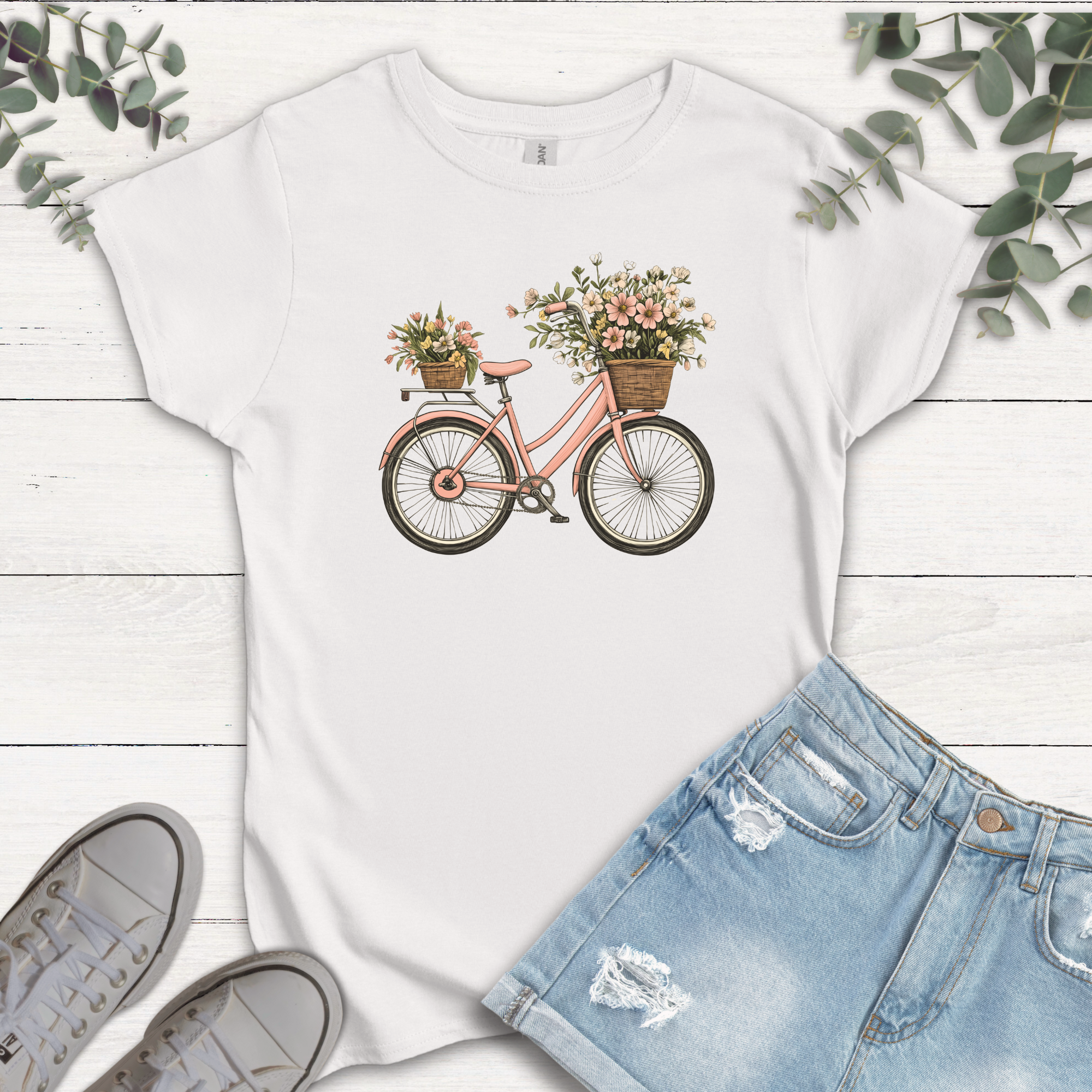 T-shirt Bicyclette Fleurie