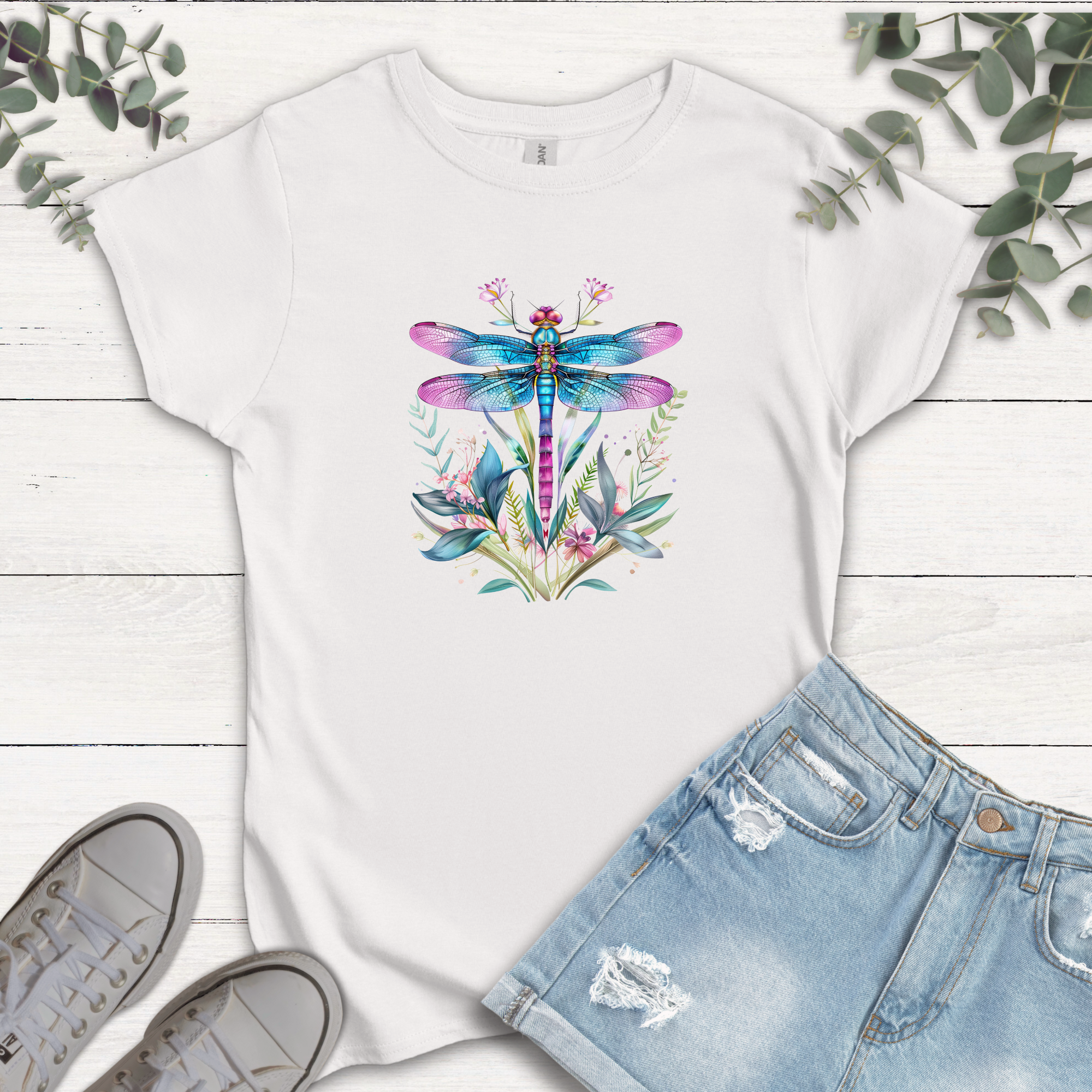 T-shirt Libellule mauve