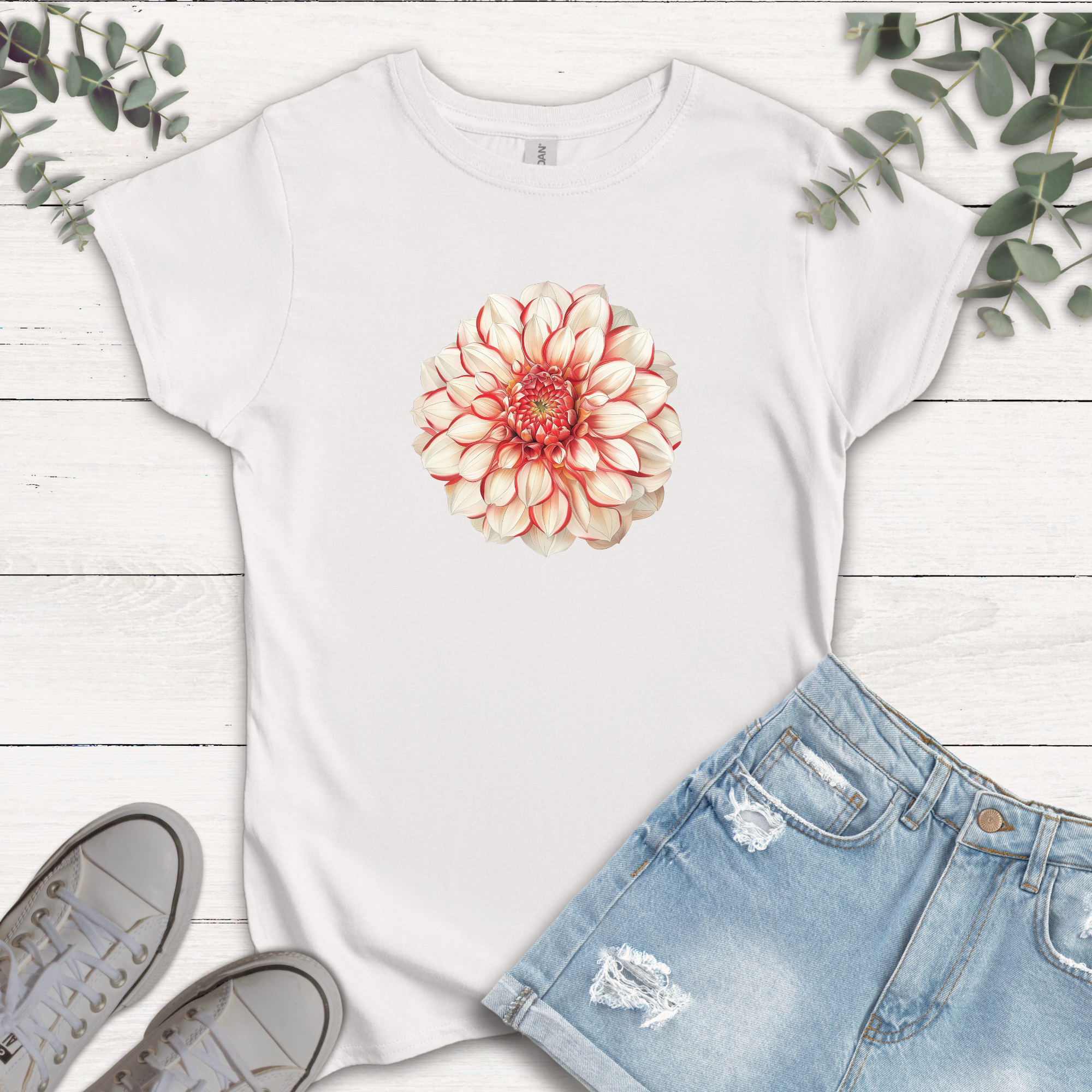 T-shirt Dahlia blanc