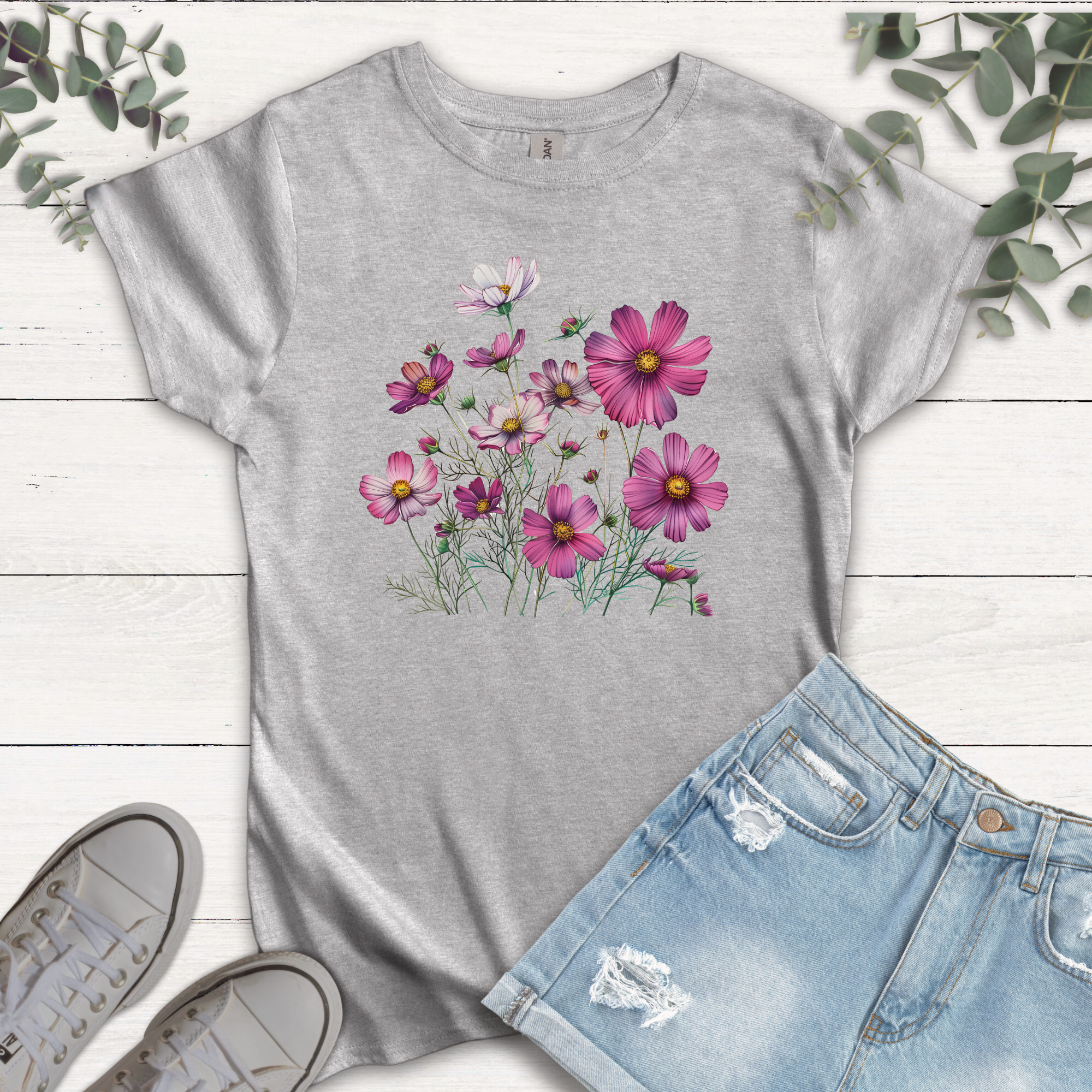 T-shirt Fleur de Cosmos fushia