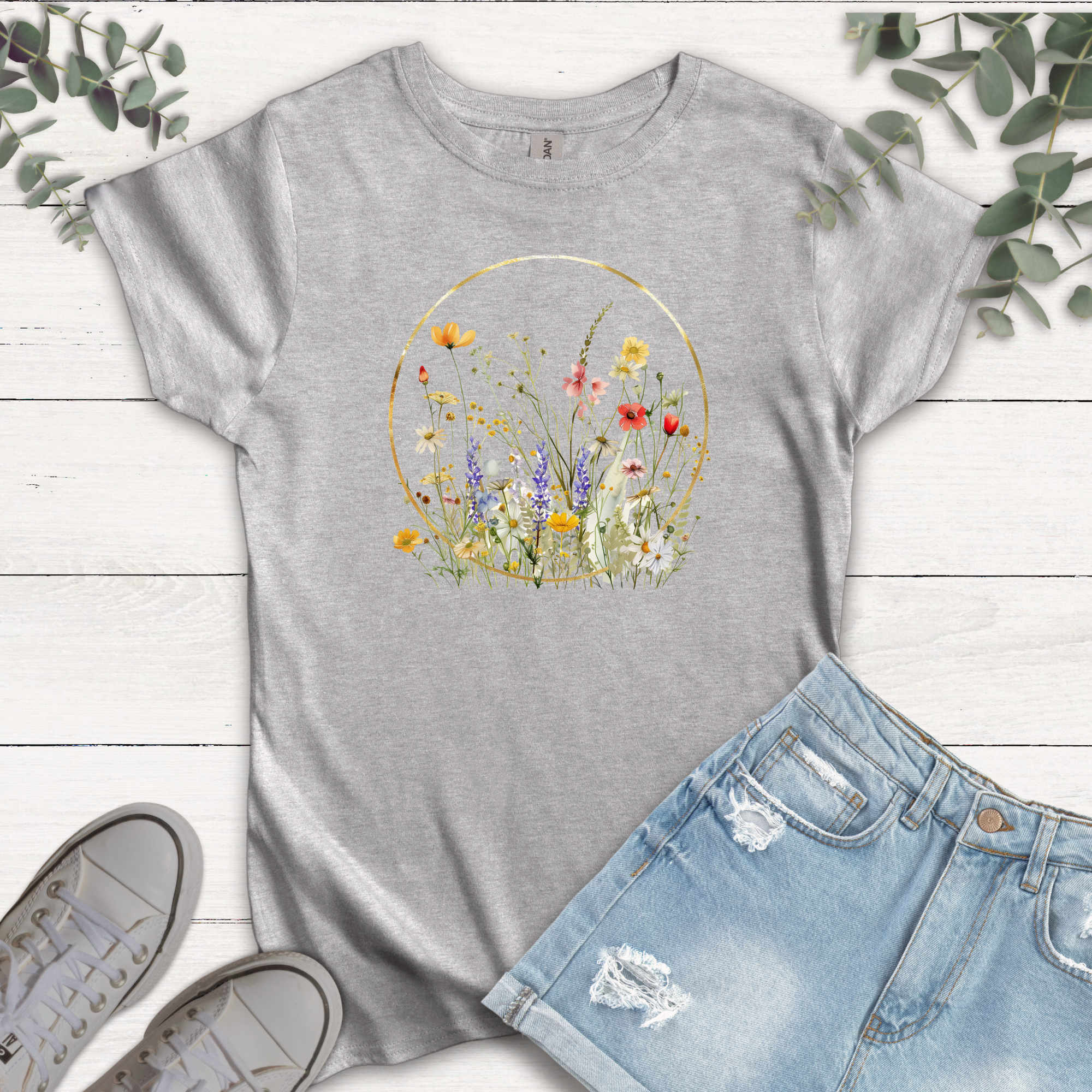 T-shirt Cercle Fleurs sauvages lavande
