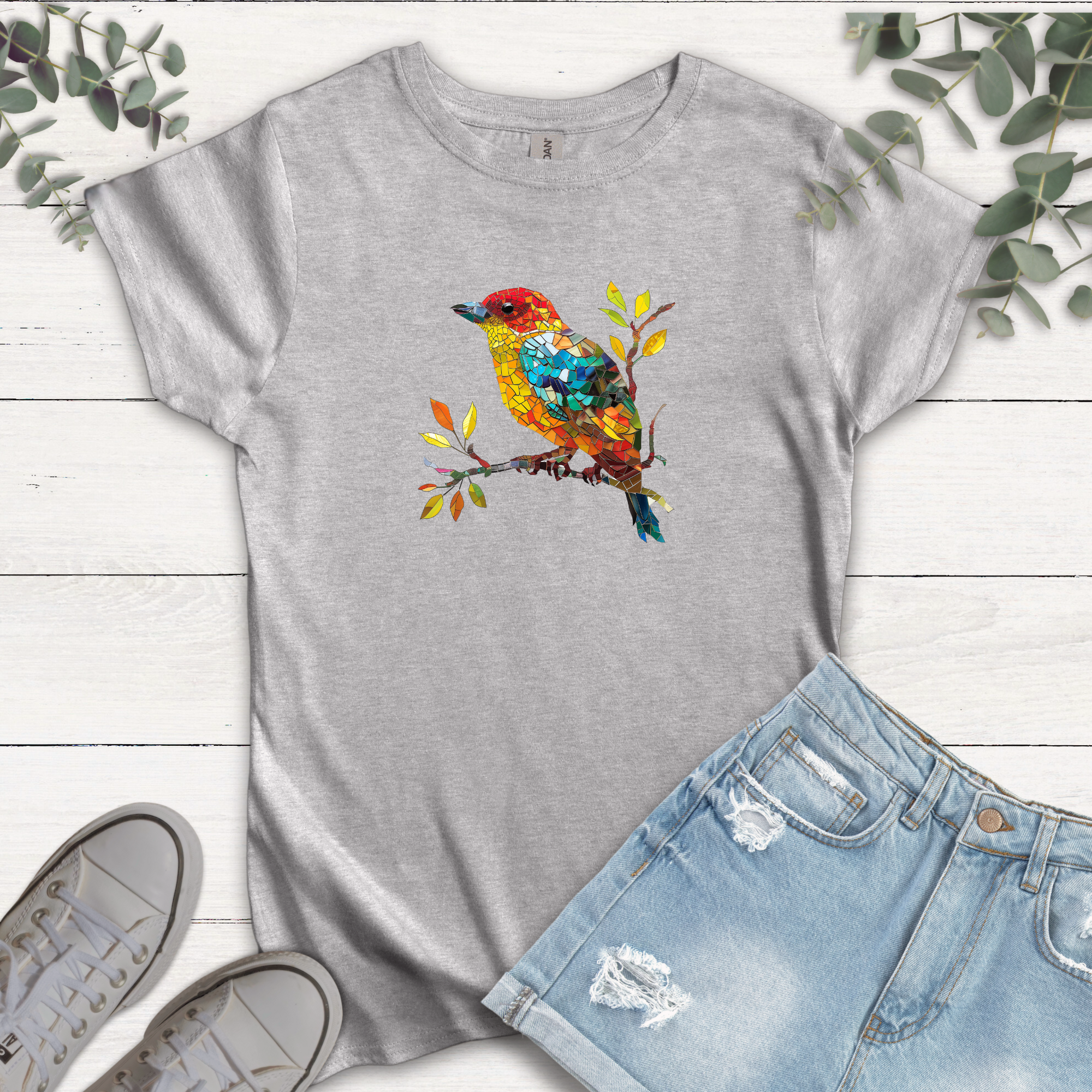 T-shirt Oiseau Mosaïque