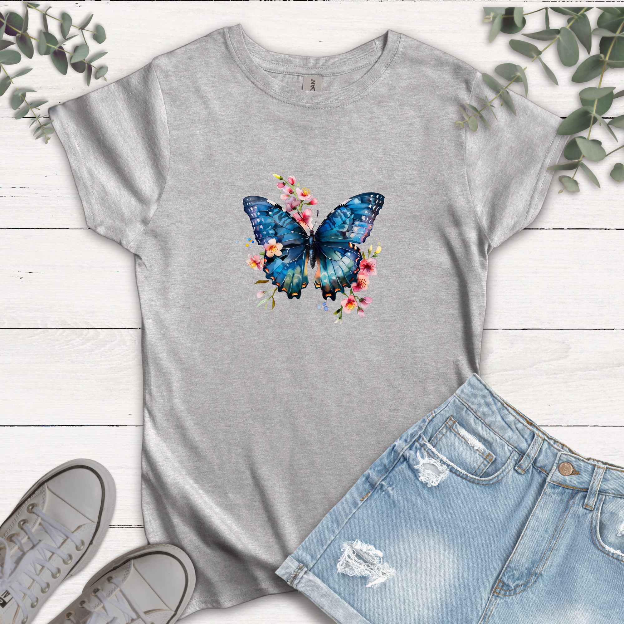 T-shirt Papillon Bleu