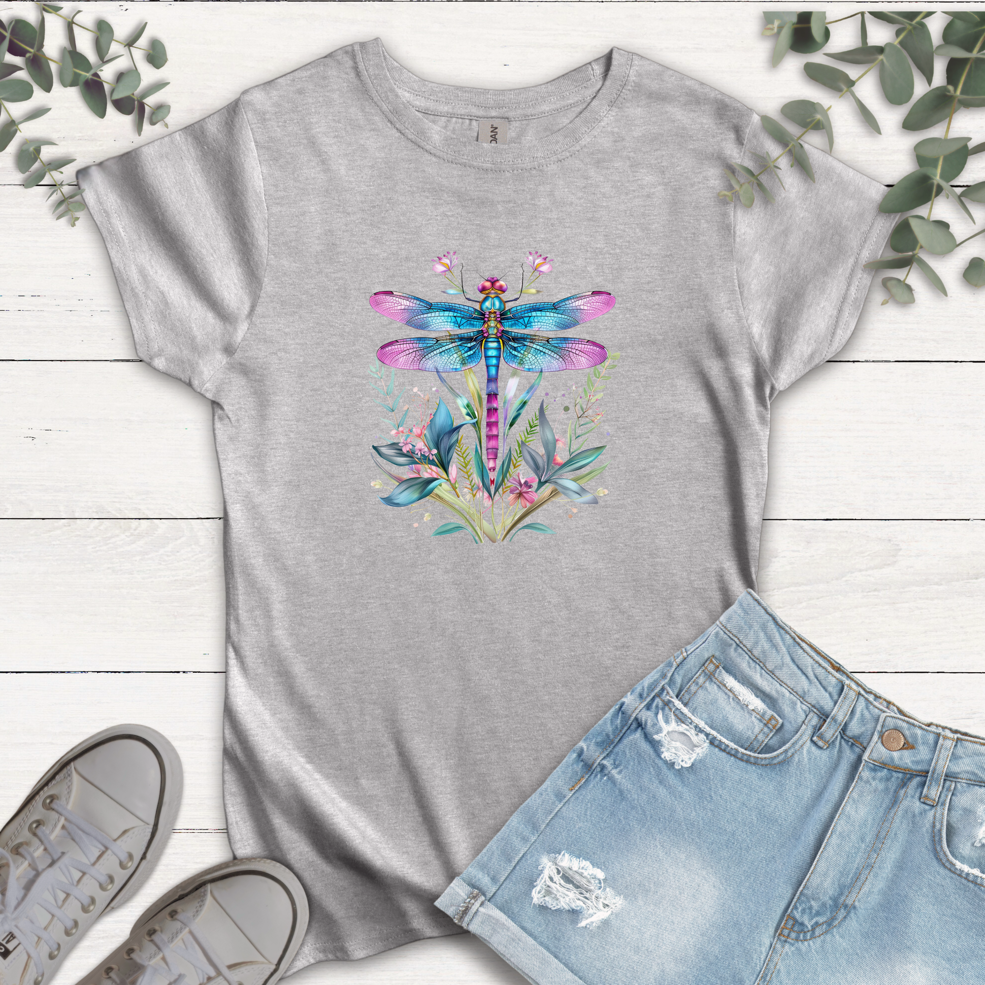 T-shirt Libellule mauve