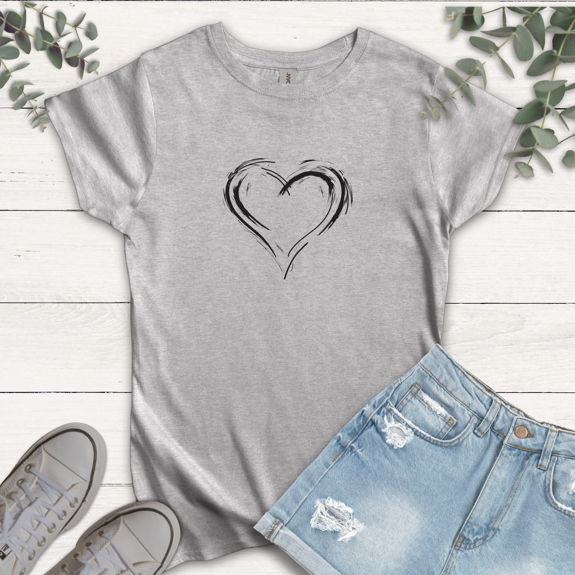 T-shirt Cœur crayonné