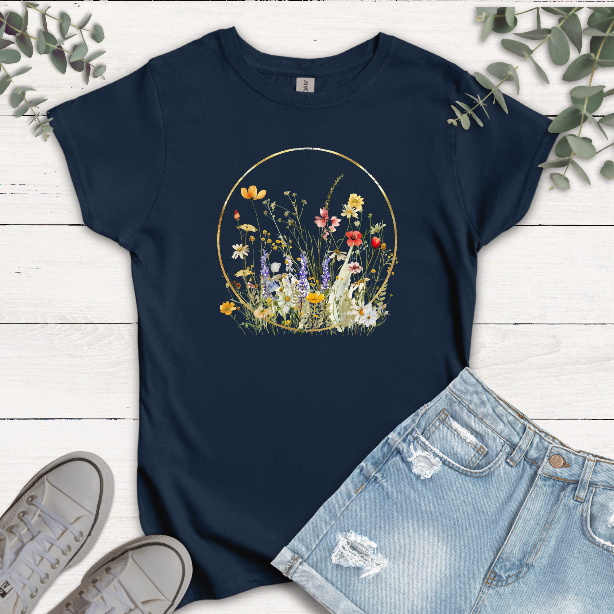 T-shirt Cercle Fleurs sauvages lavande
