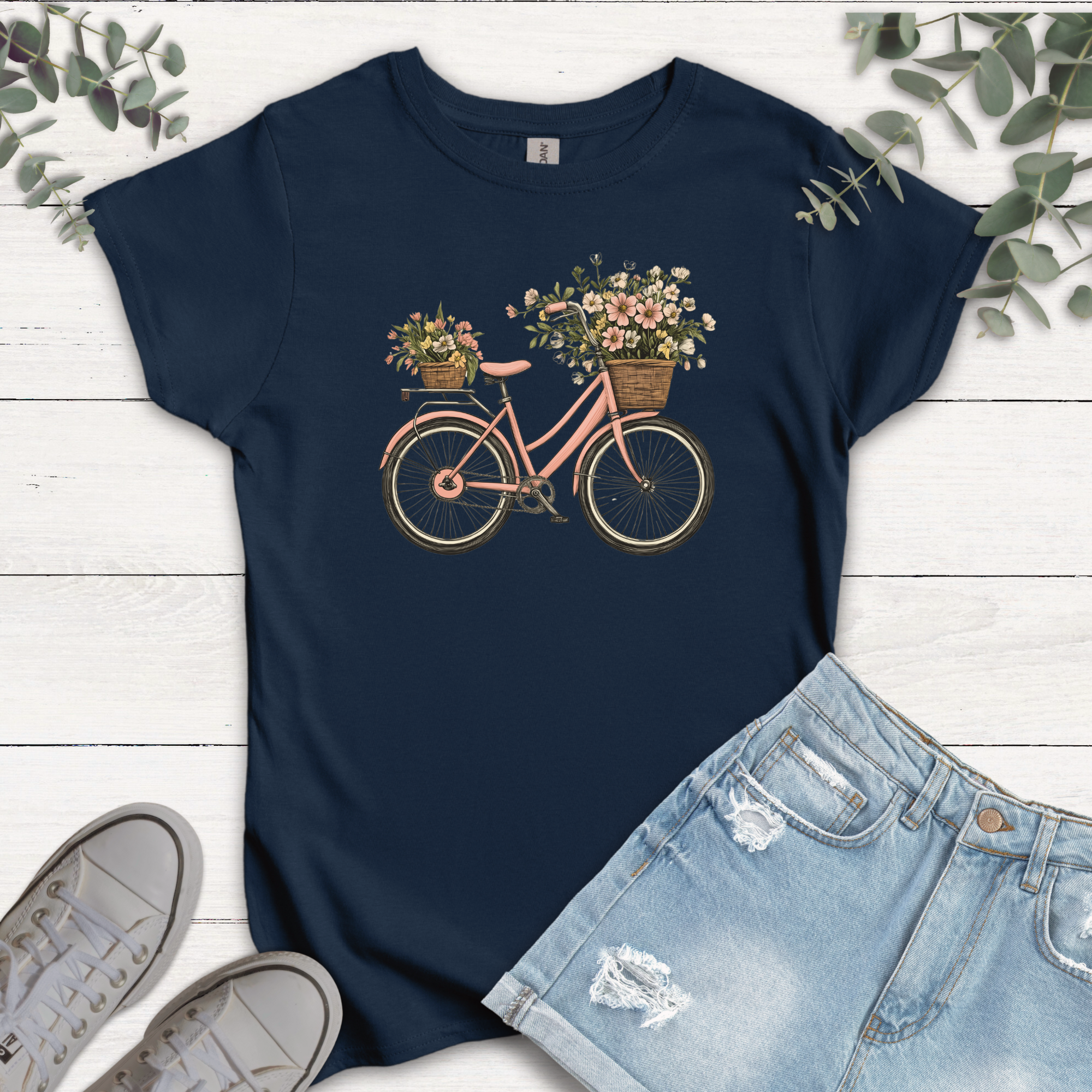 T-shirt Bicyclette Fleurie