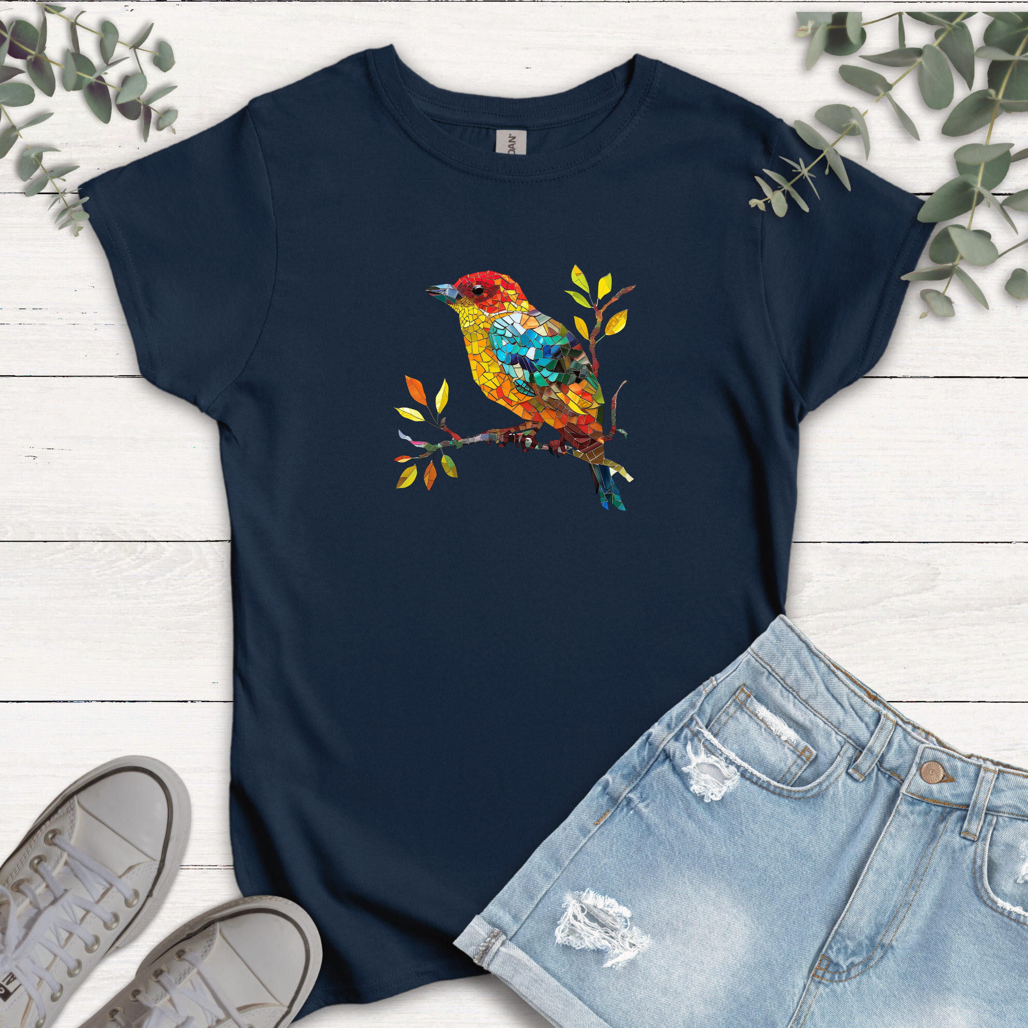T-shirt Oiseau Mosaïque