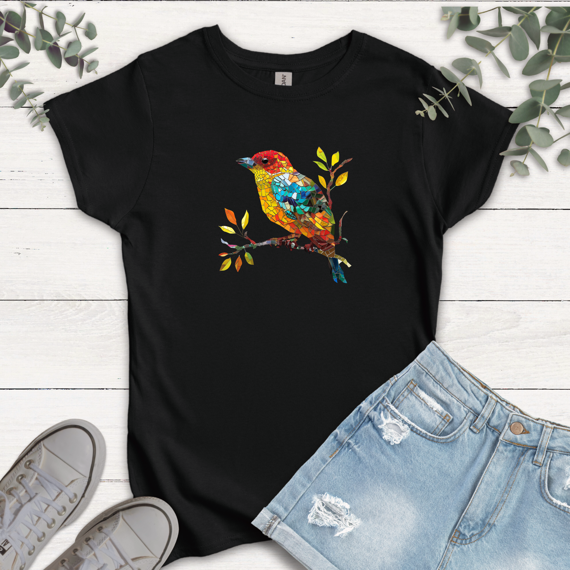 T-shirt Oiseau Mosaïque