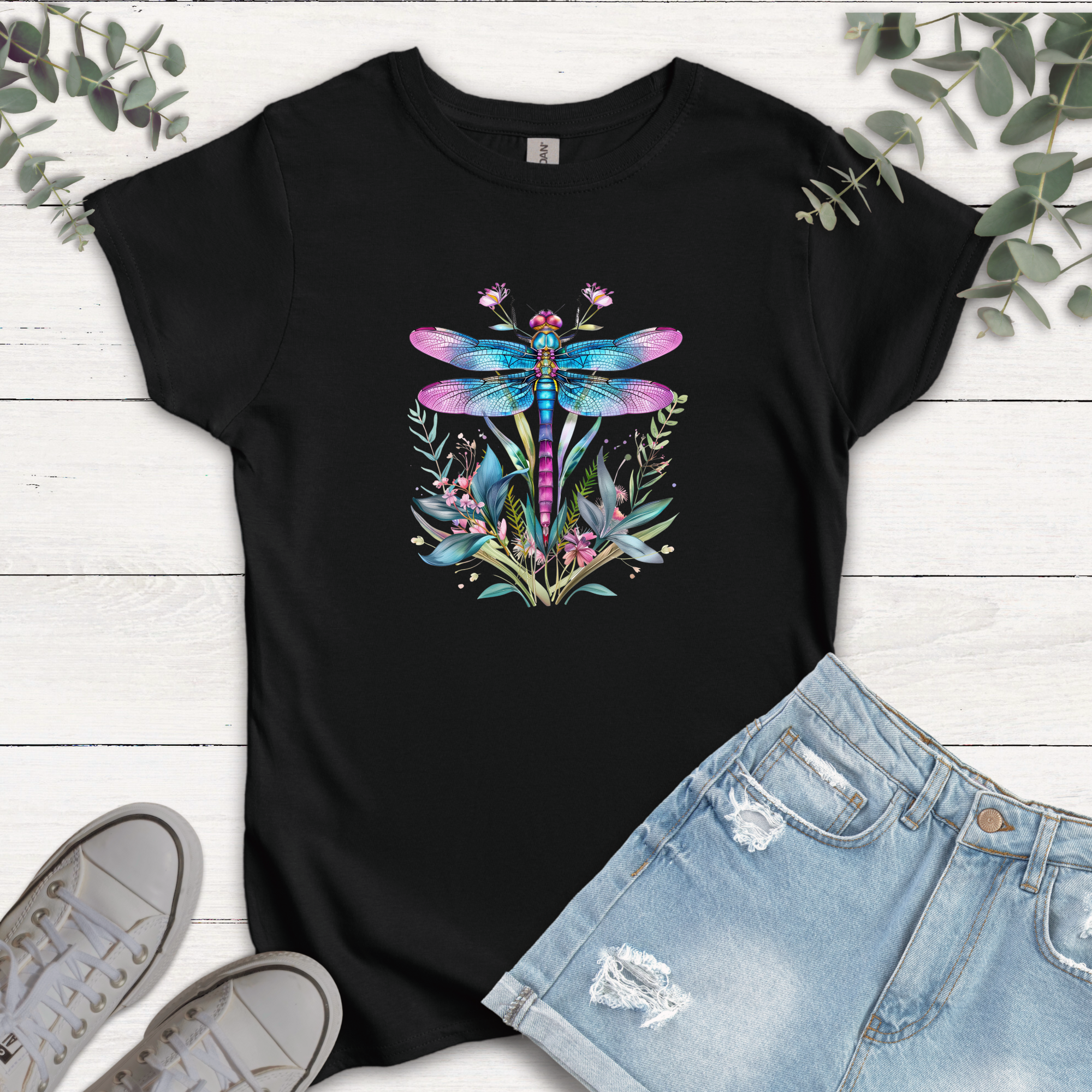 T-shirt Libellule mauve