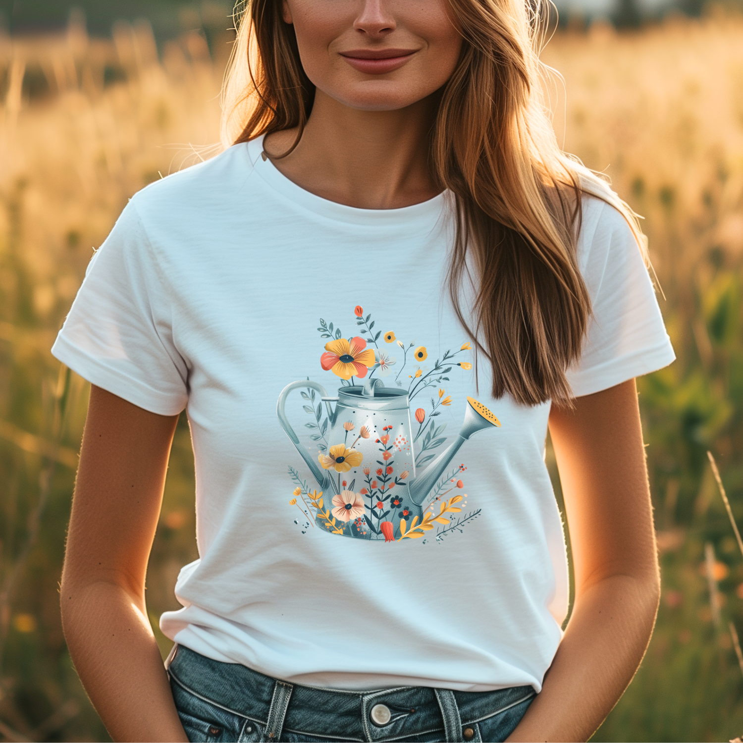 T-shirt Arrosoir fleuri