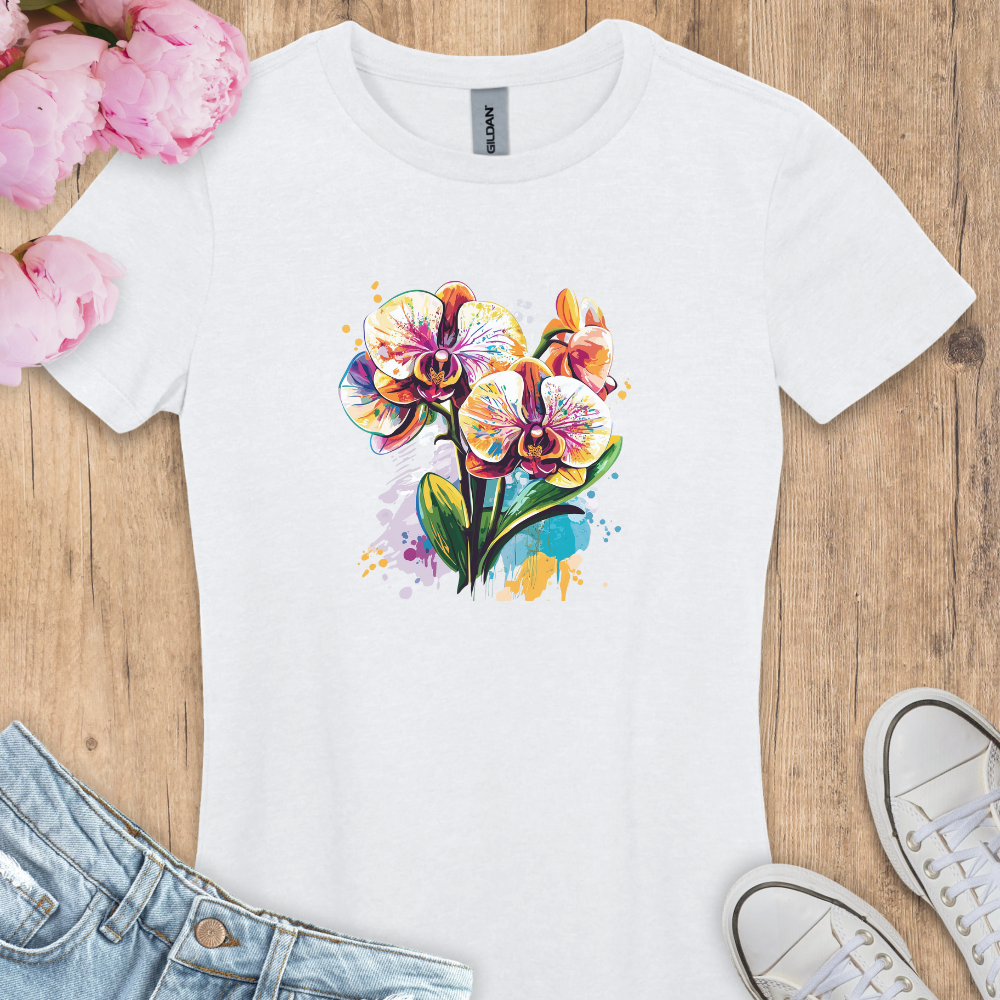 T-shirt Orchidée Graffiti