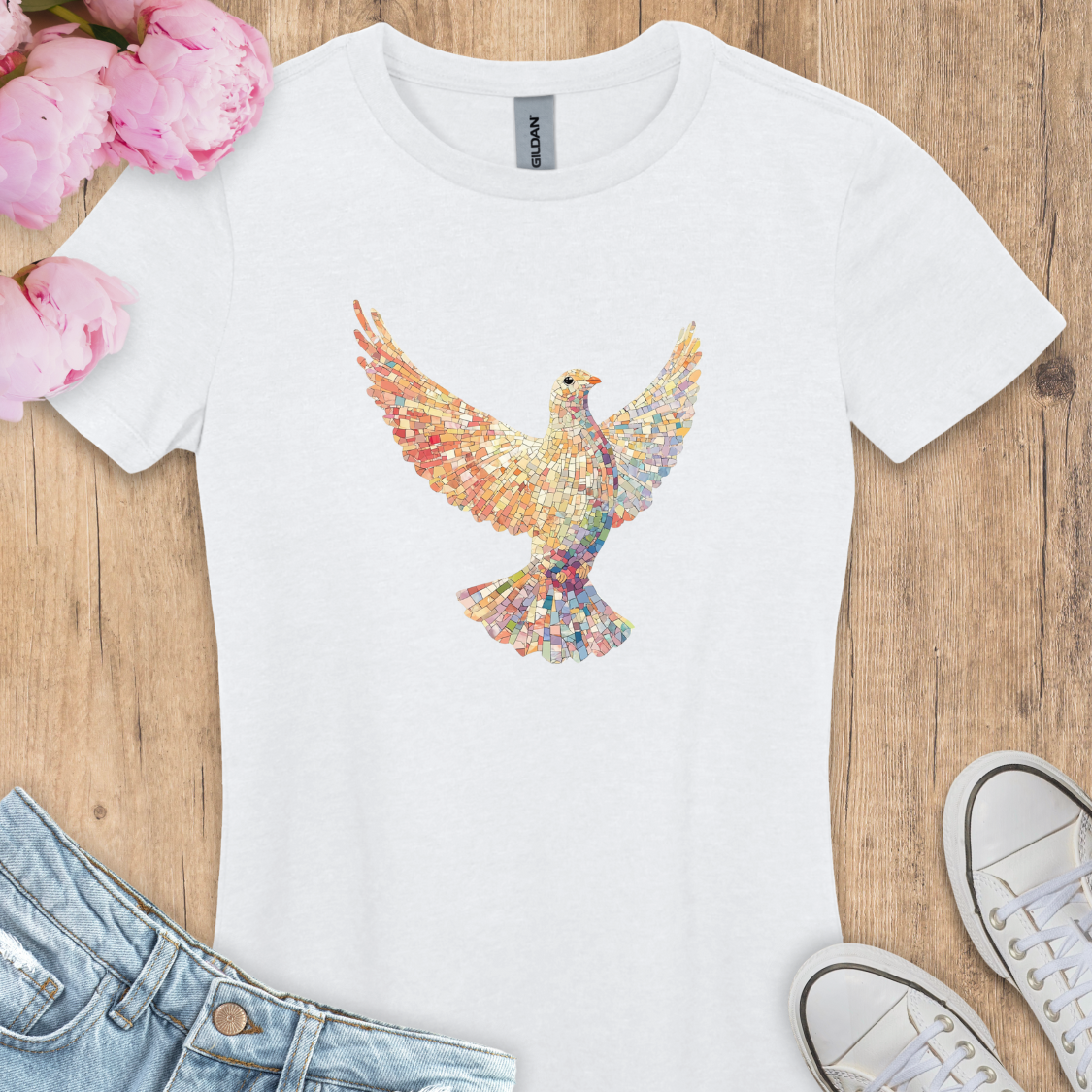T-shirt Colombe Mosaïque