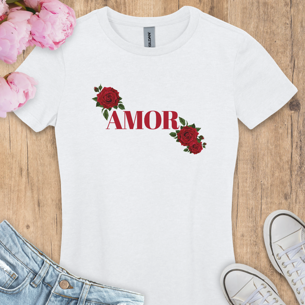 T-shirt Amor Roses Rouges