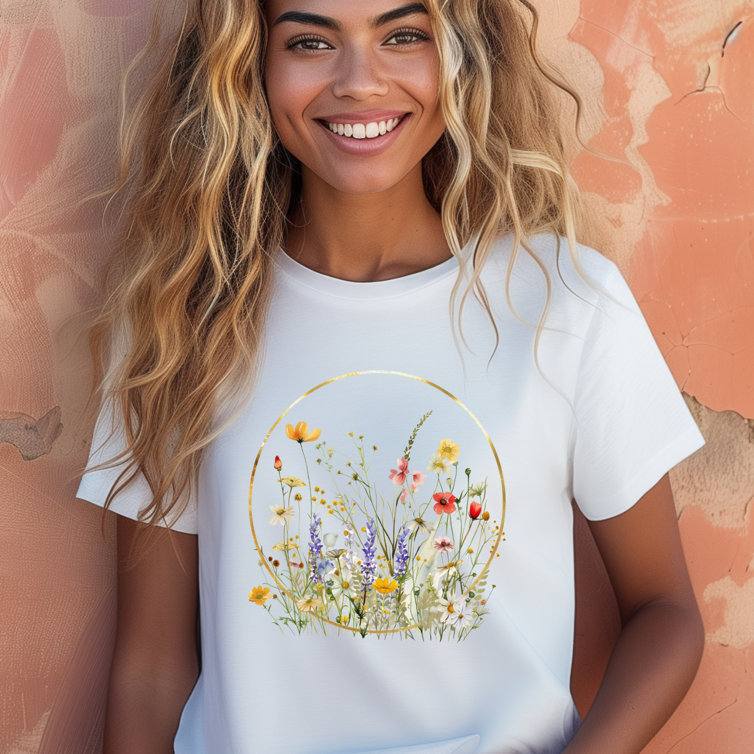 T-shirt Cercle Fleurs sauvages lavande