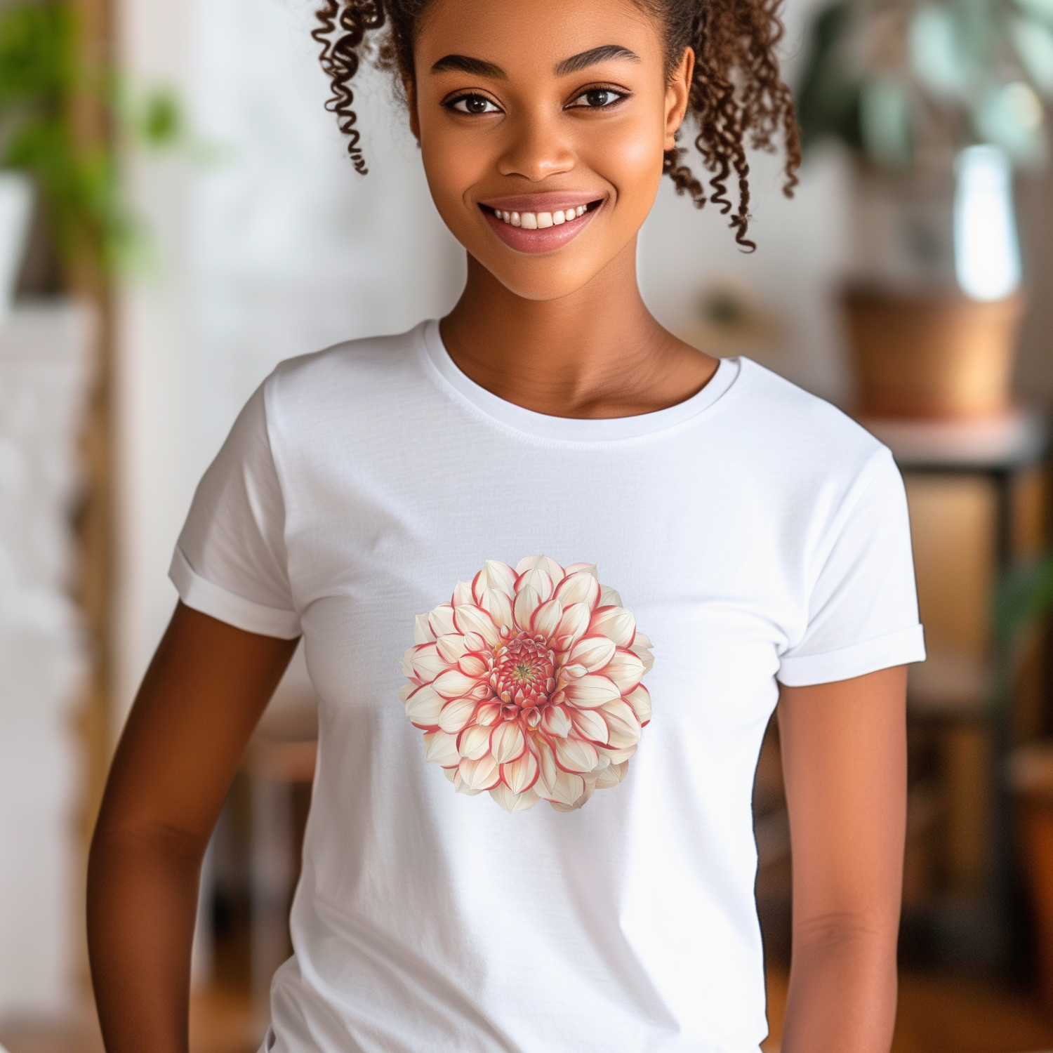 T-shirt Dahlia blanc
