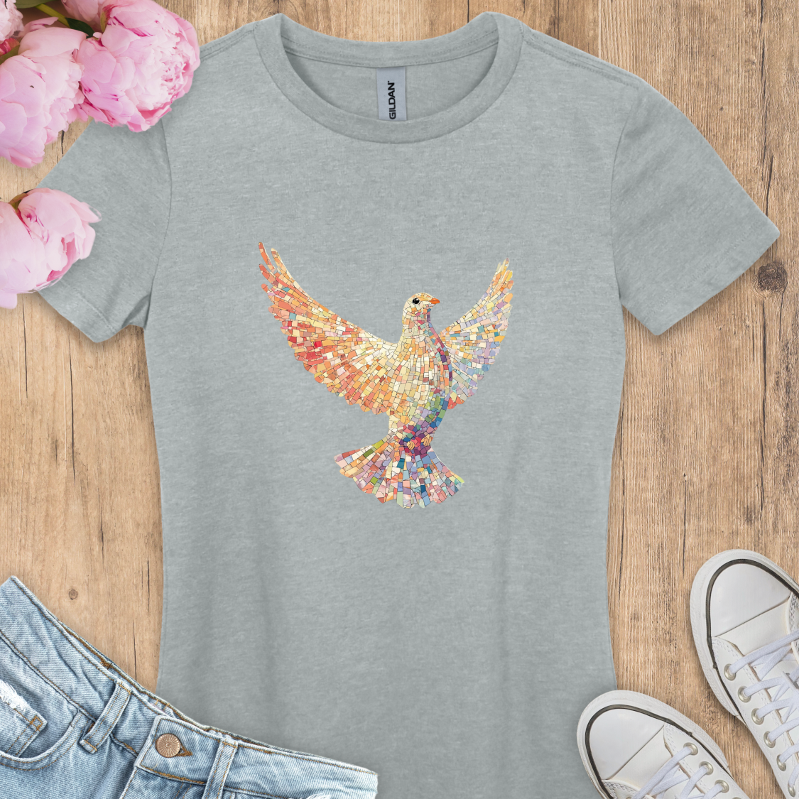 T-shirt Colombe Mosaïque