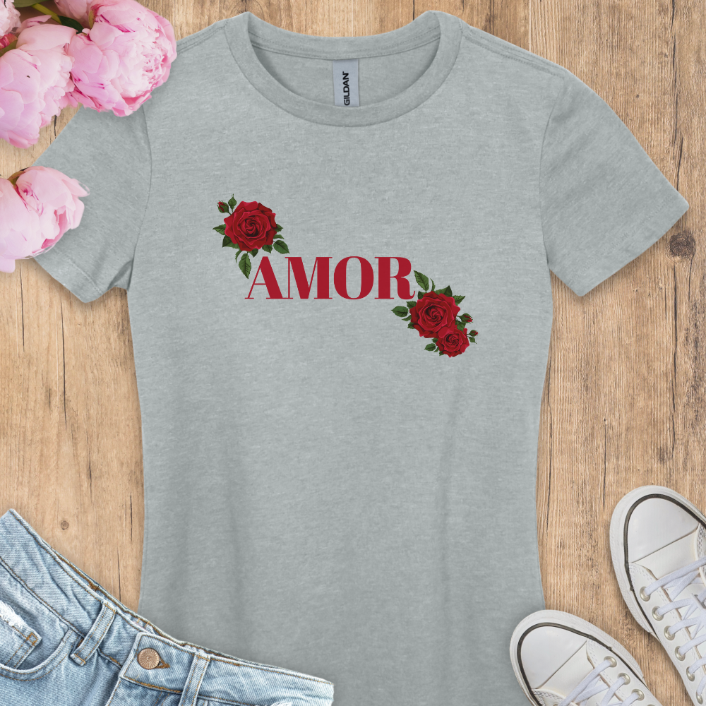 T-shirt Amor Roses Rouges
