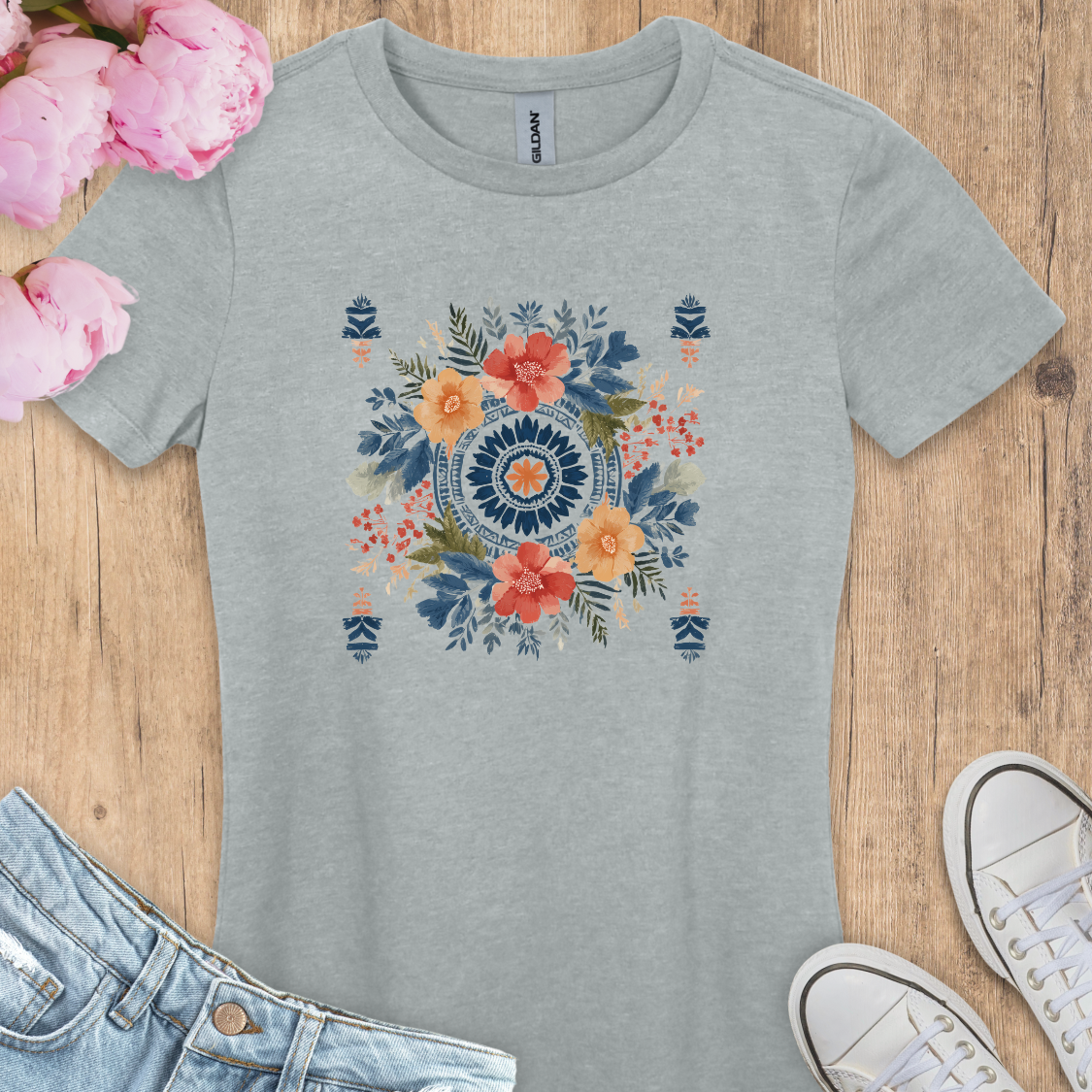 T-shirt Mandala Fleur