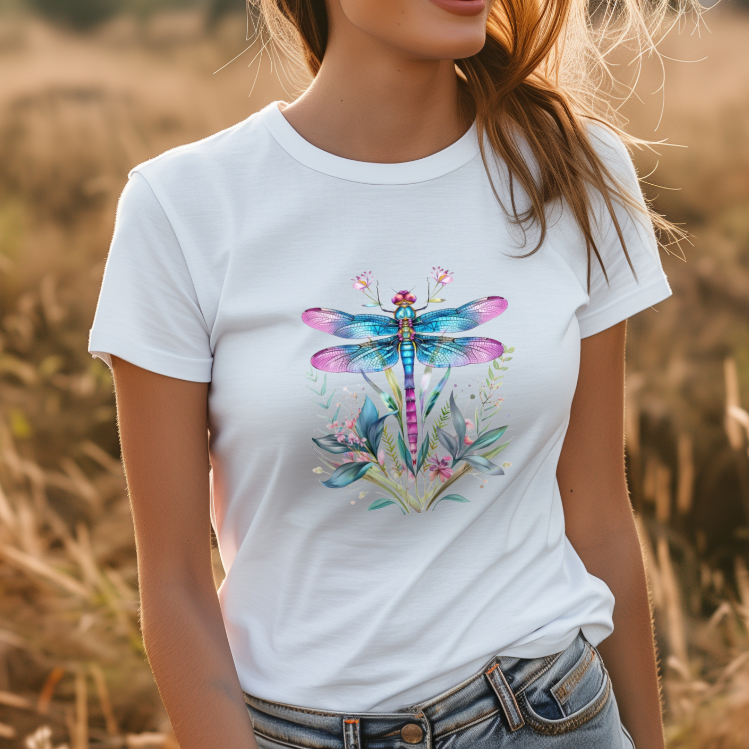 T-shirt Libellule mauve