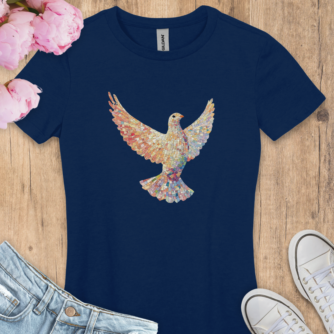 T-shirt Colombe Mosaïque