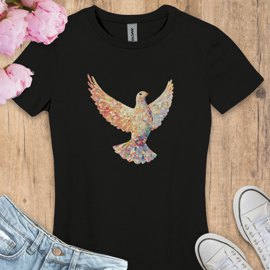 T-shirt Colombe Mosaïque