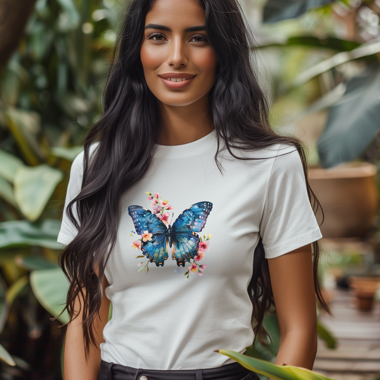 T-shirt Papillon Bleu