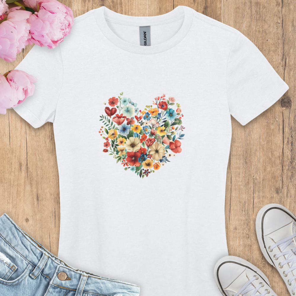 T-shirt Cœur de fleurs