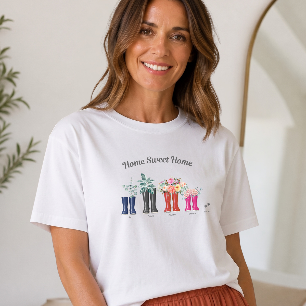 T-shirt personnalisé femme - Nos Bottes fleuries