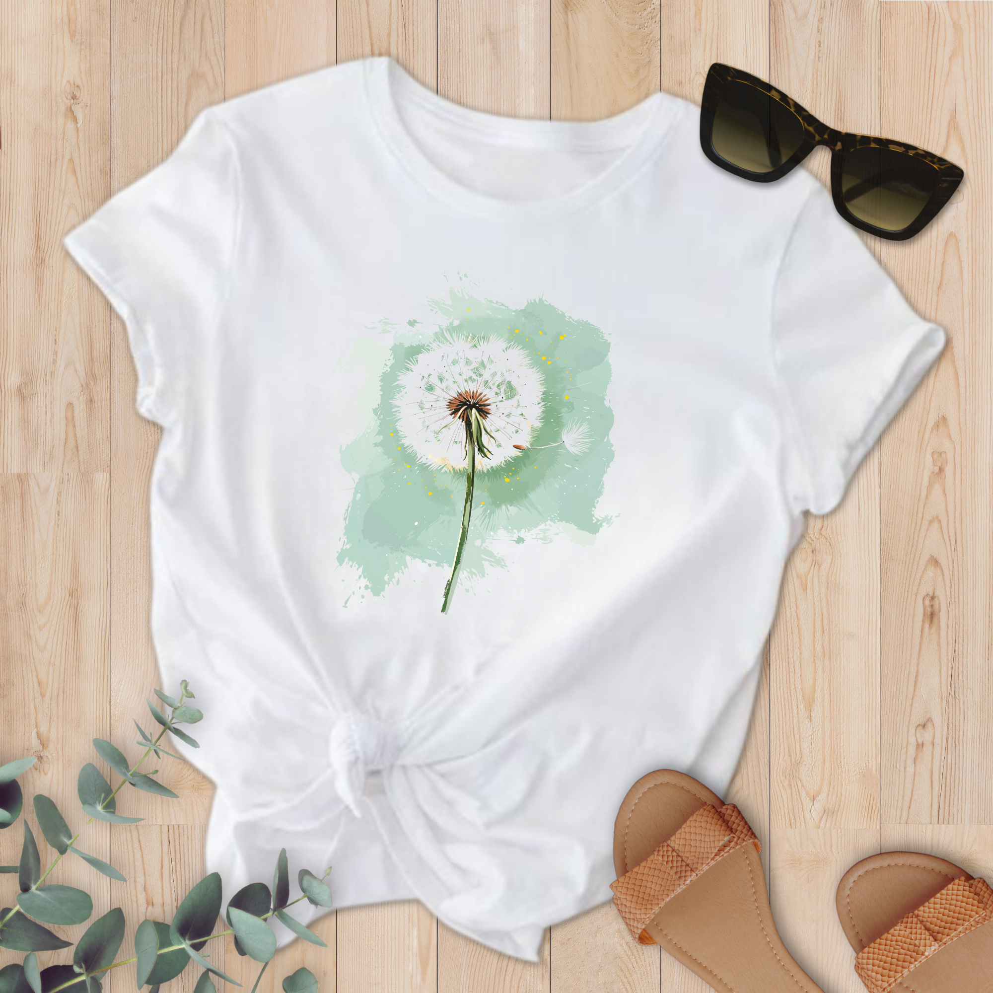 T-shirt Pissenlit vert d'eau