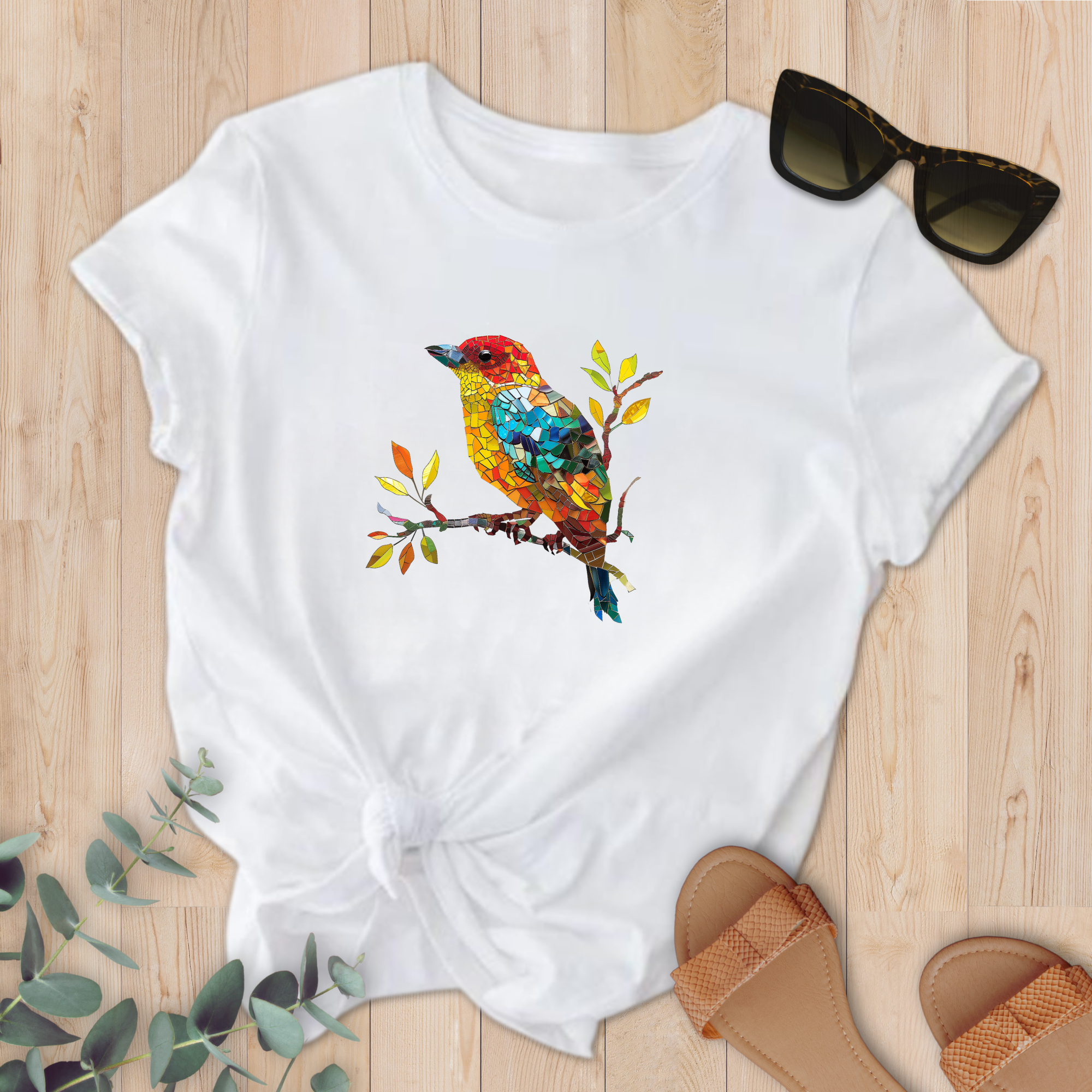 T-shirt Oiseau Mosaïque