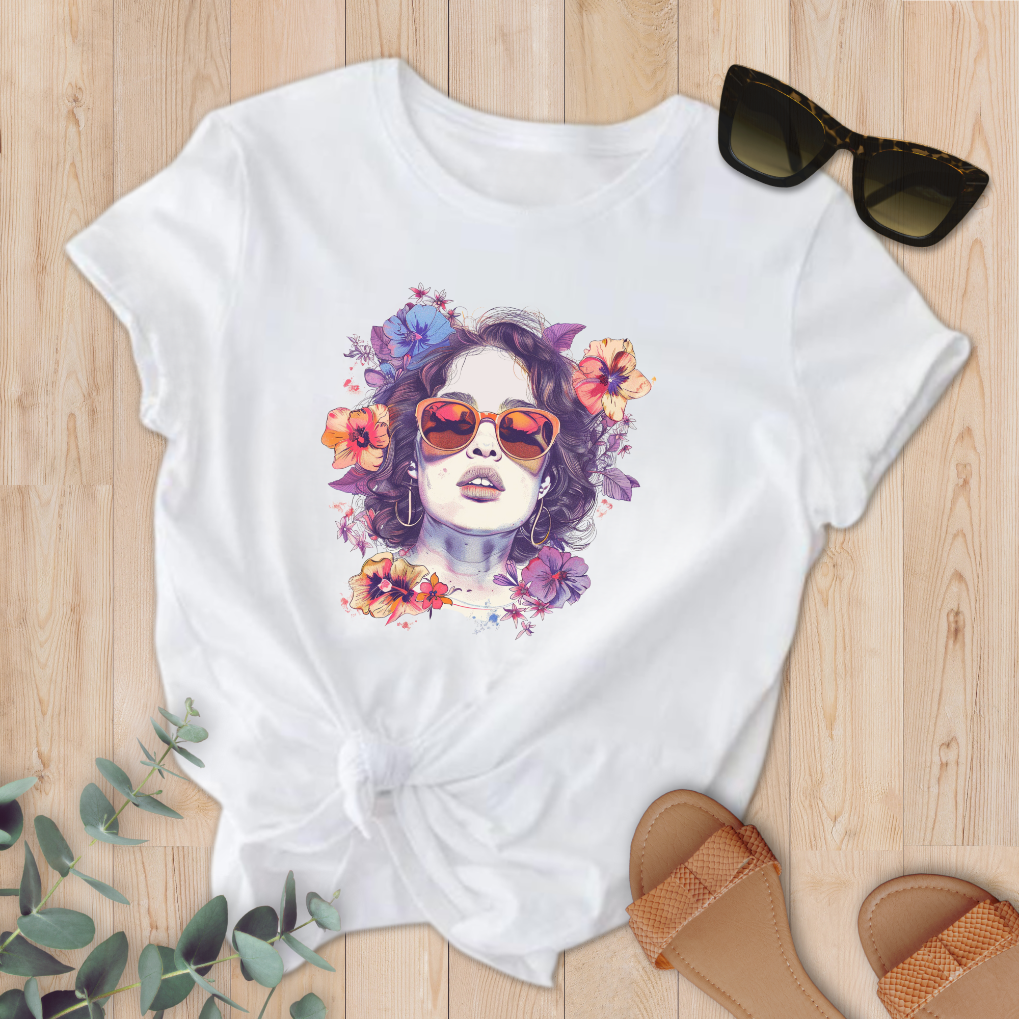 T-shirt Fleurs dans les Cheveux