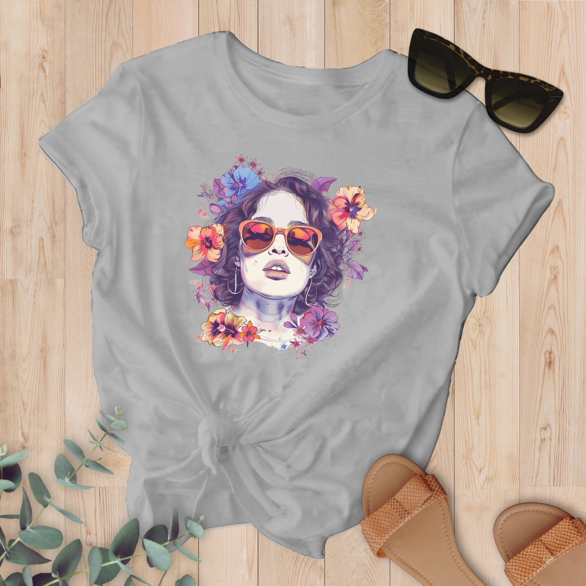 T-shirt Fleurs dans les Cheveux